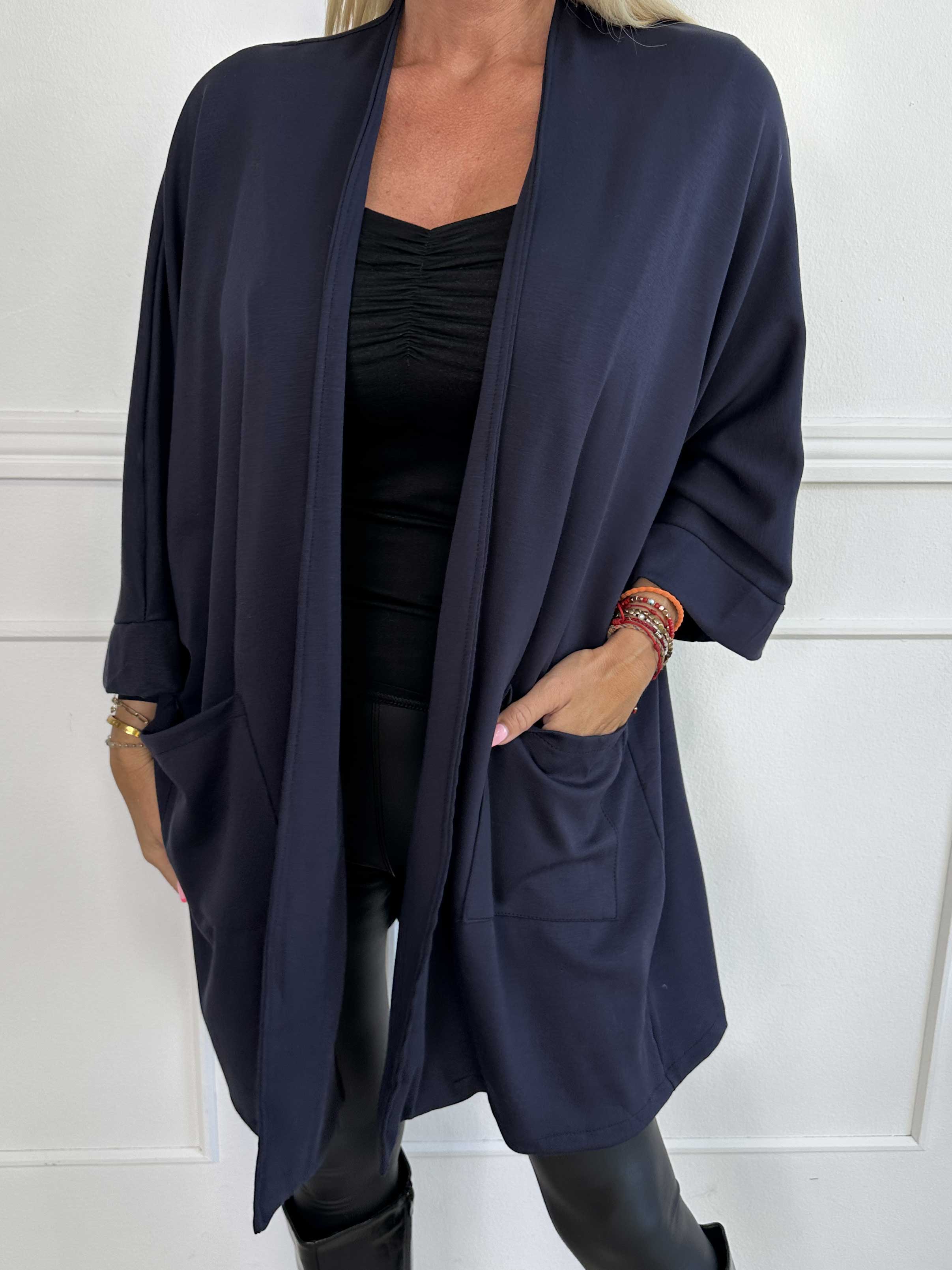 Annah Cardigan - Mjuk oversized kofta med fickor