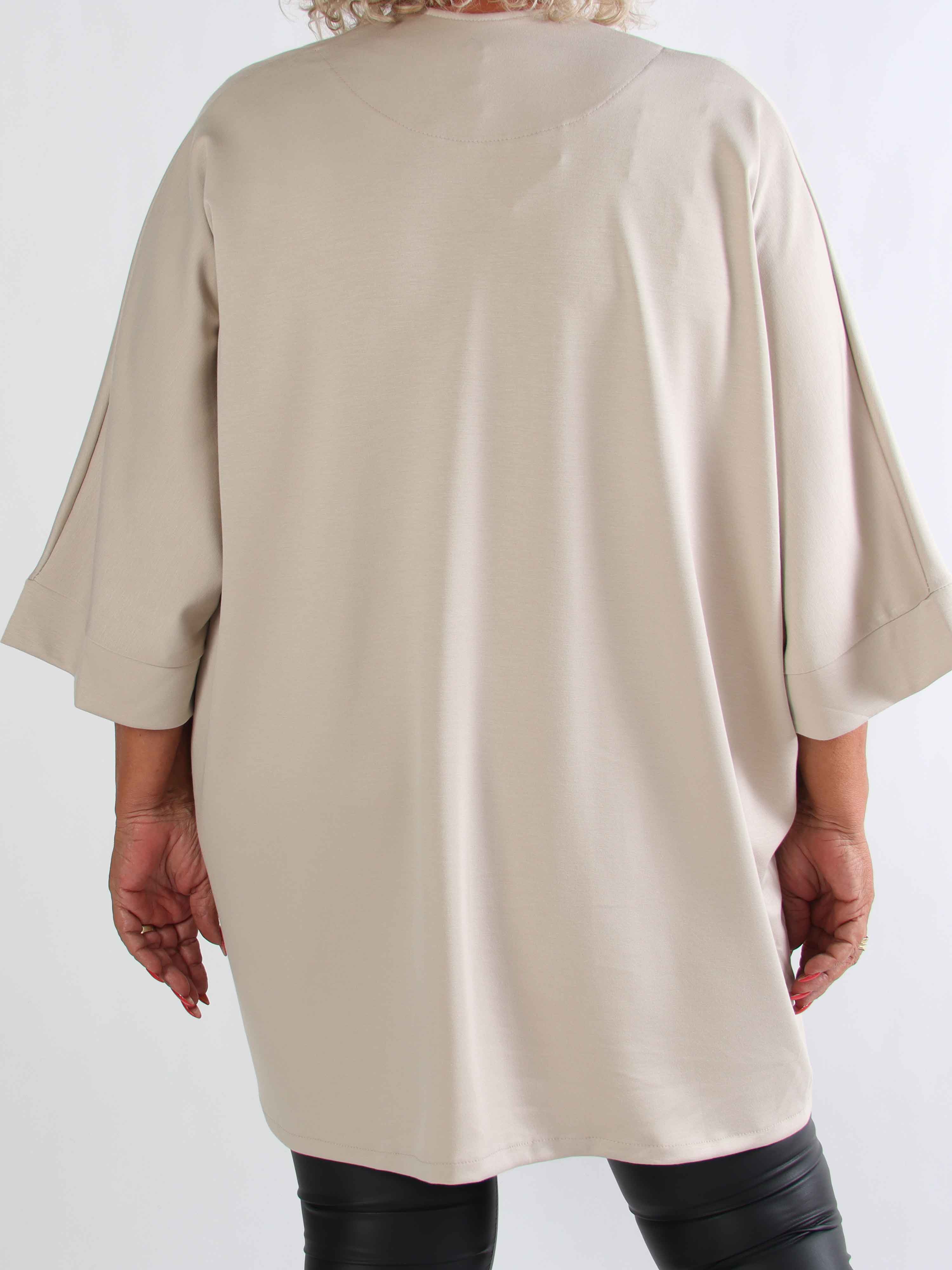 Annah Cardigan - Mjuk plus size kofta med tydliga sömmar och fickor