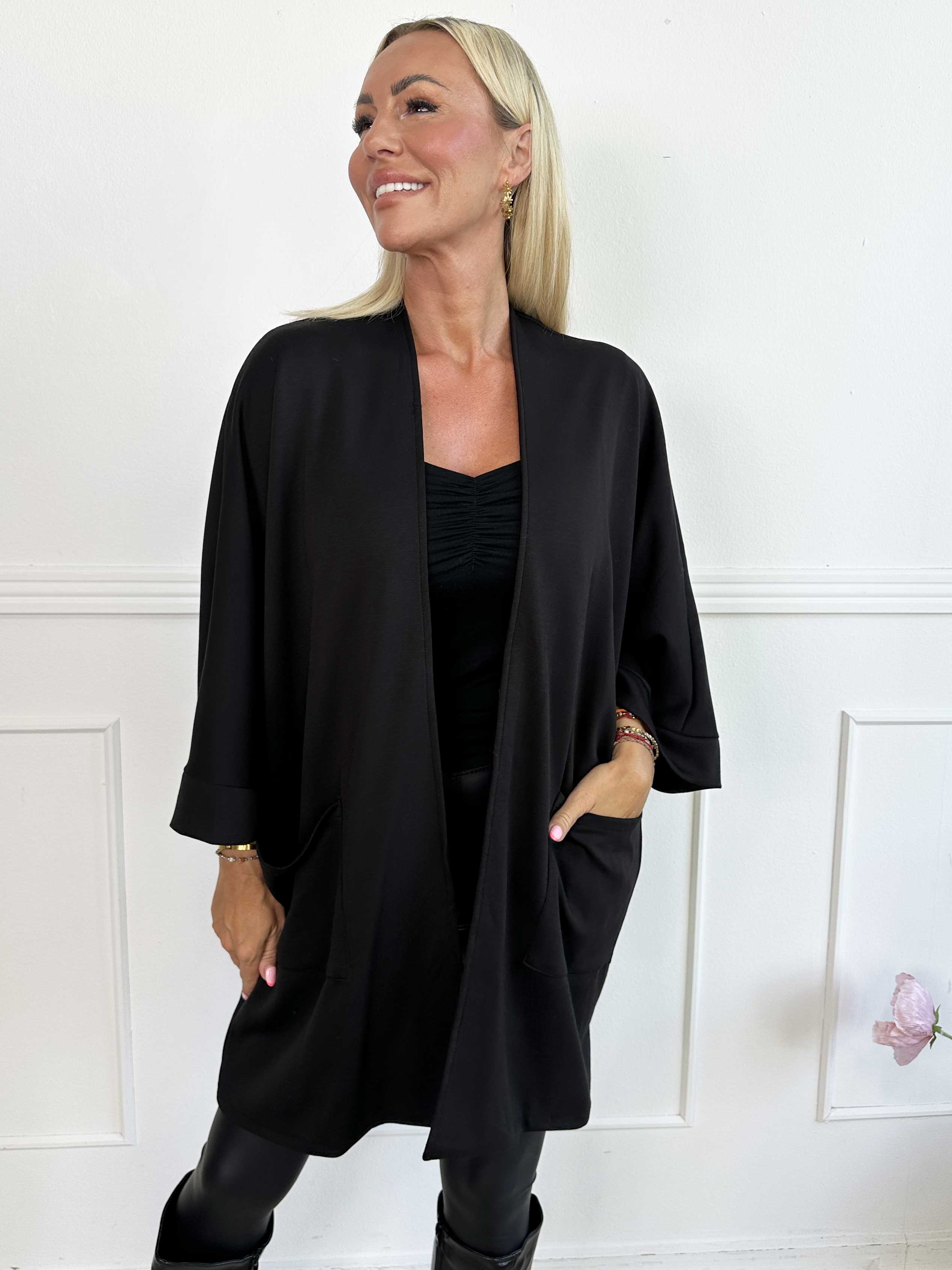 Annah Cardigan - Mjuk oversized kofta med fickor