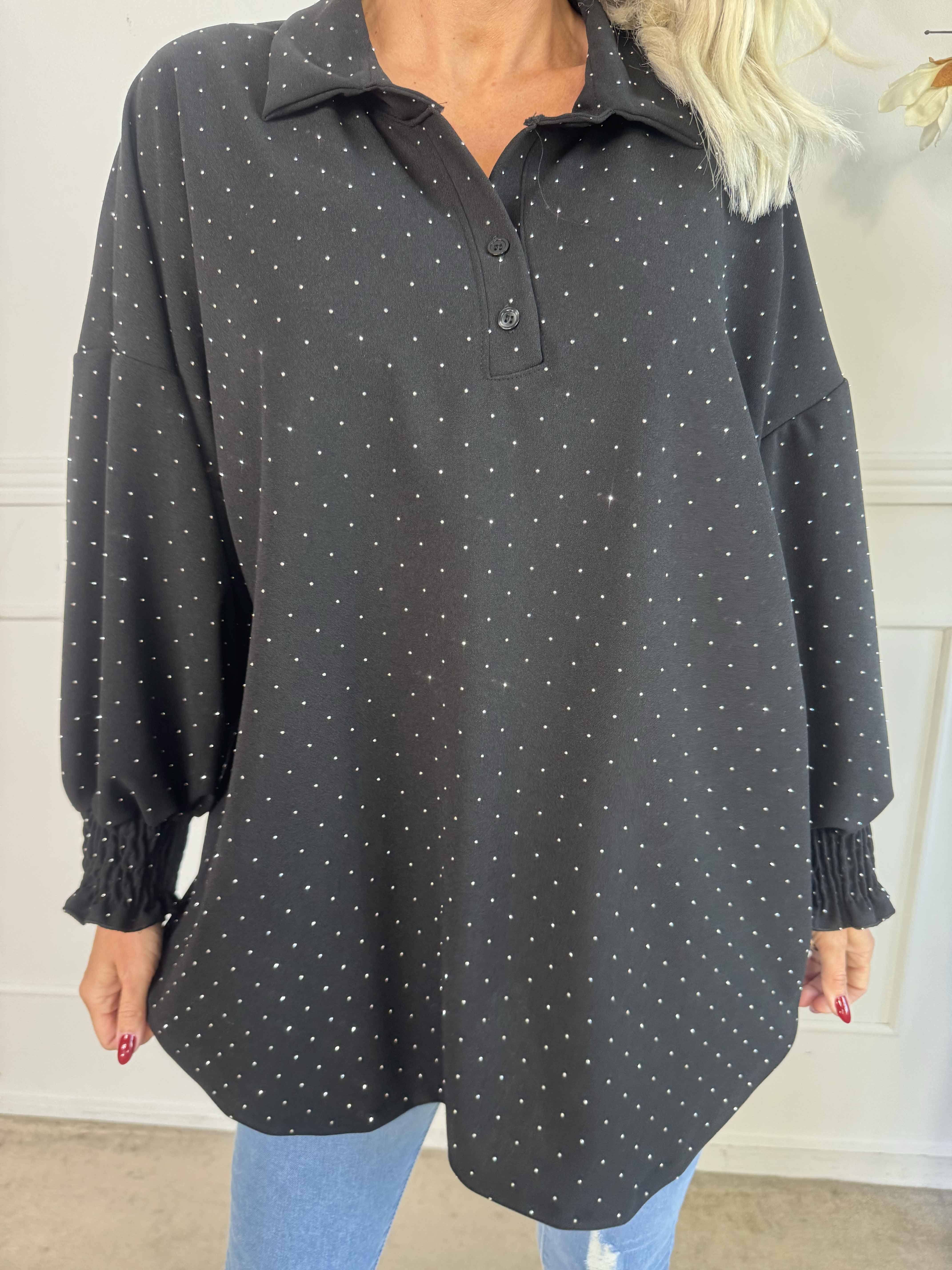 Aria - Tunika utsmyckad med gjutform och smock vid ärmen