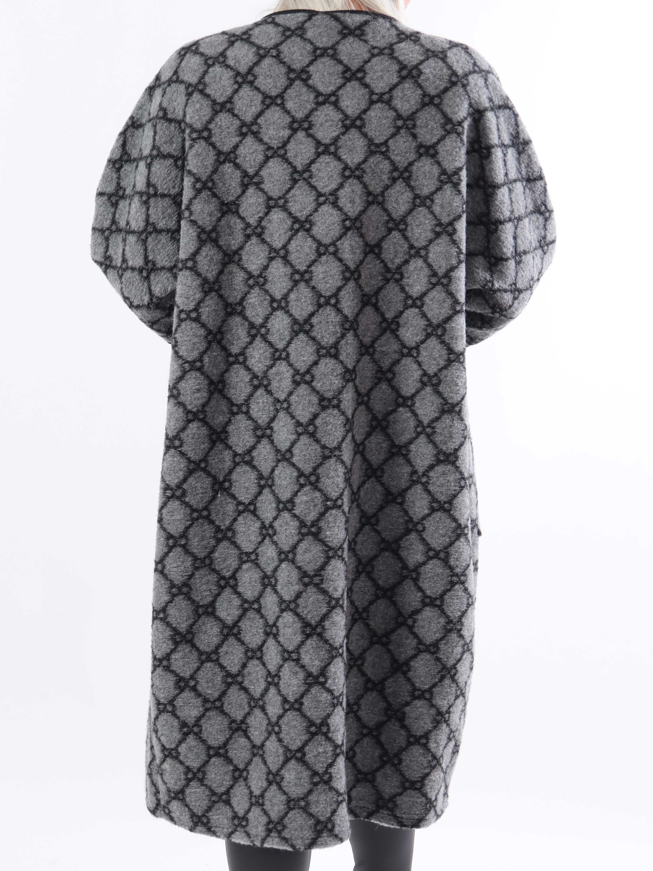 Arianna - Mönstrad plus size-kappa med ull