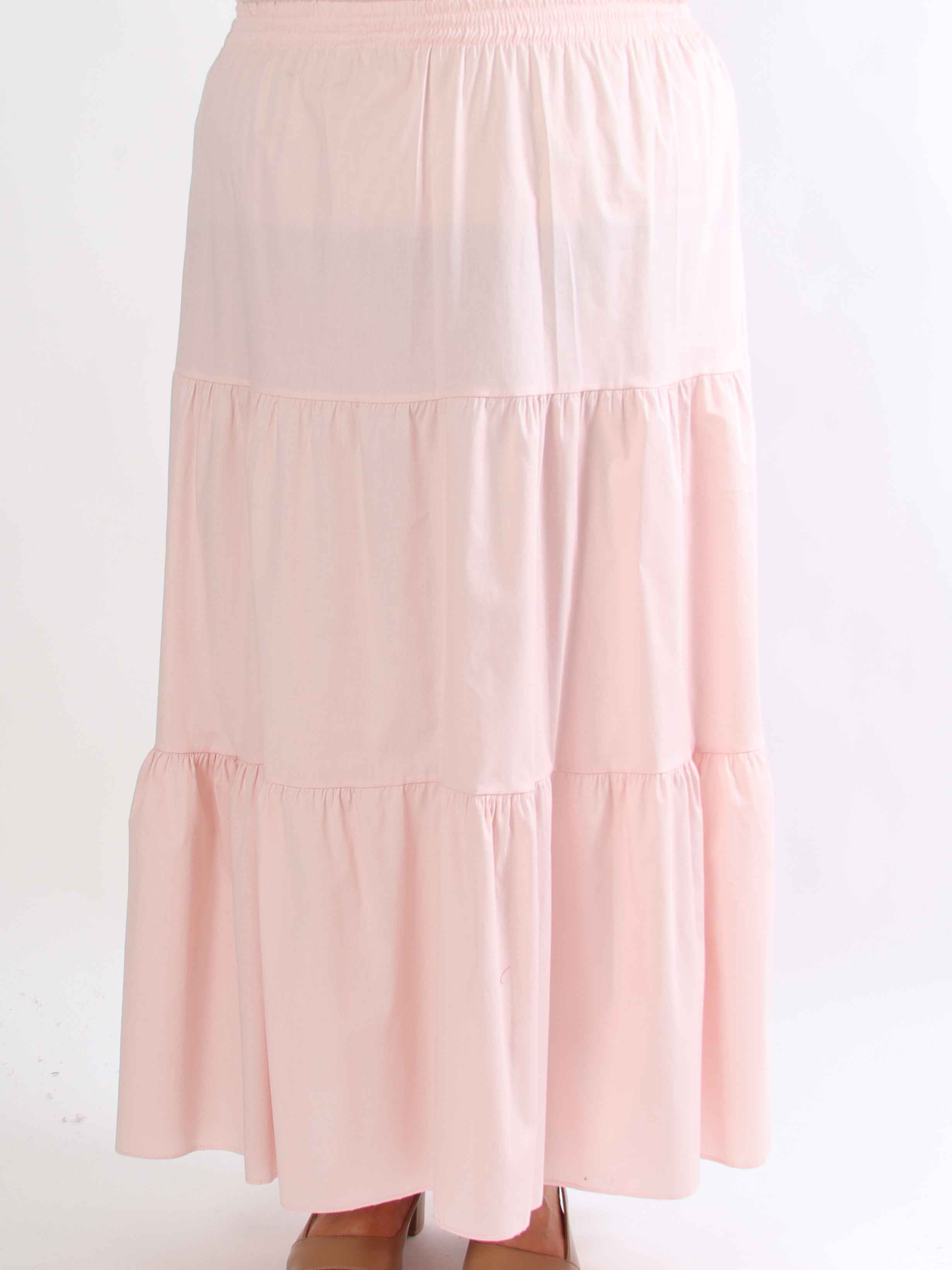 Ariella - Sød plus size nederdel i bomuld med lag-på-lag-effekt