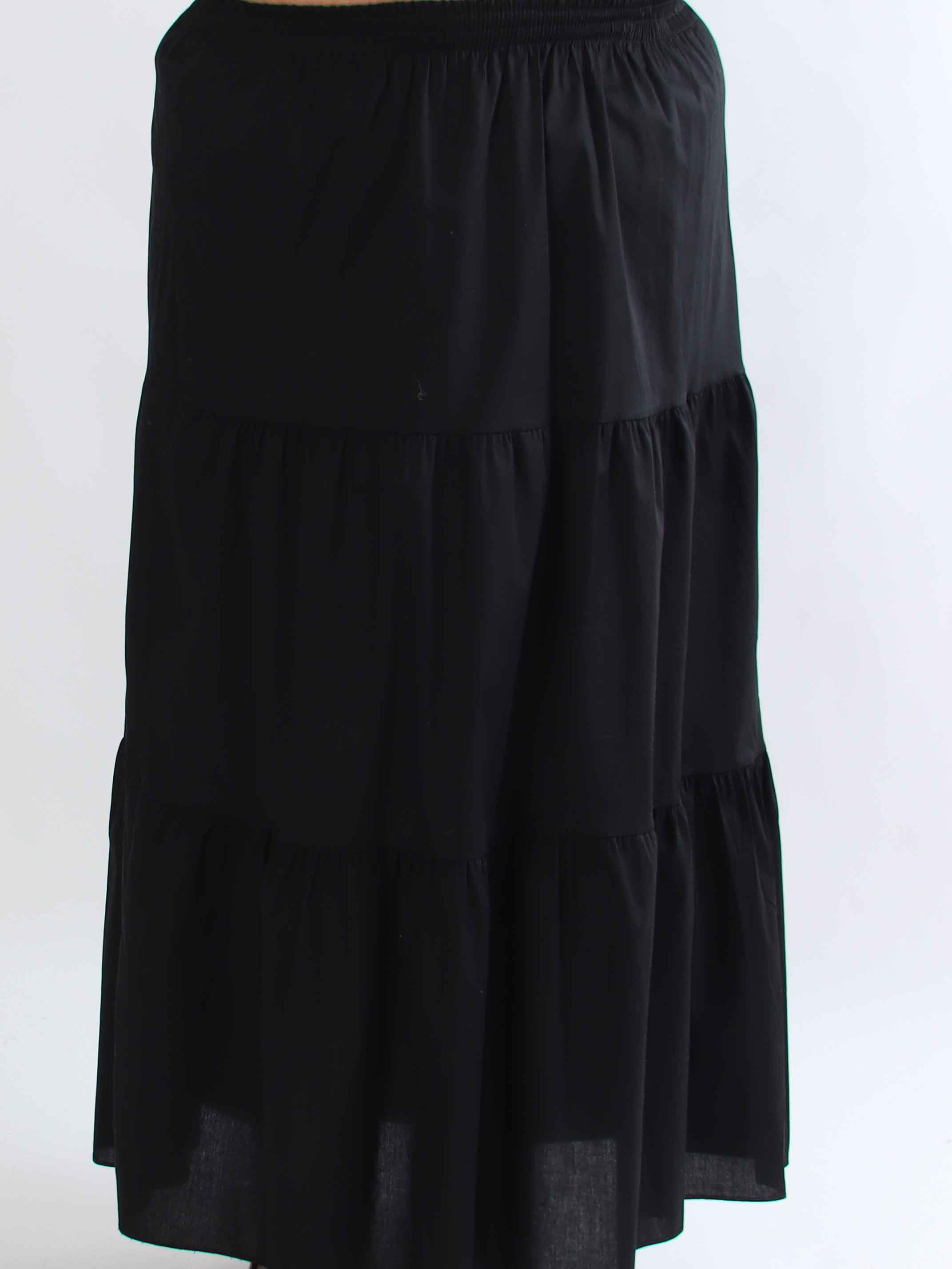 Ariella - Sød plus size nederdel i bomuld med lag-på-lag-effekt