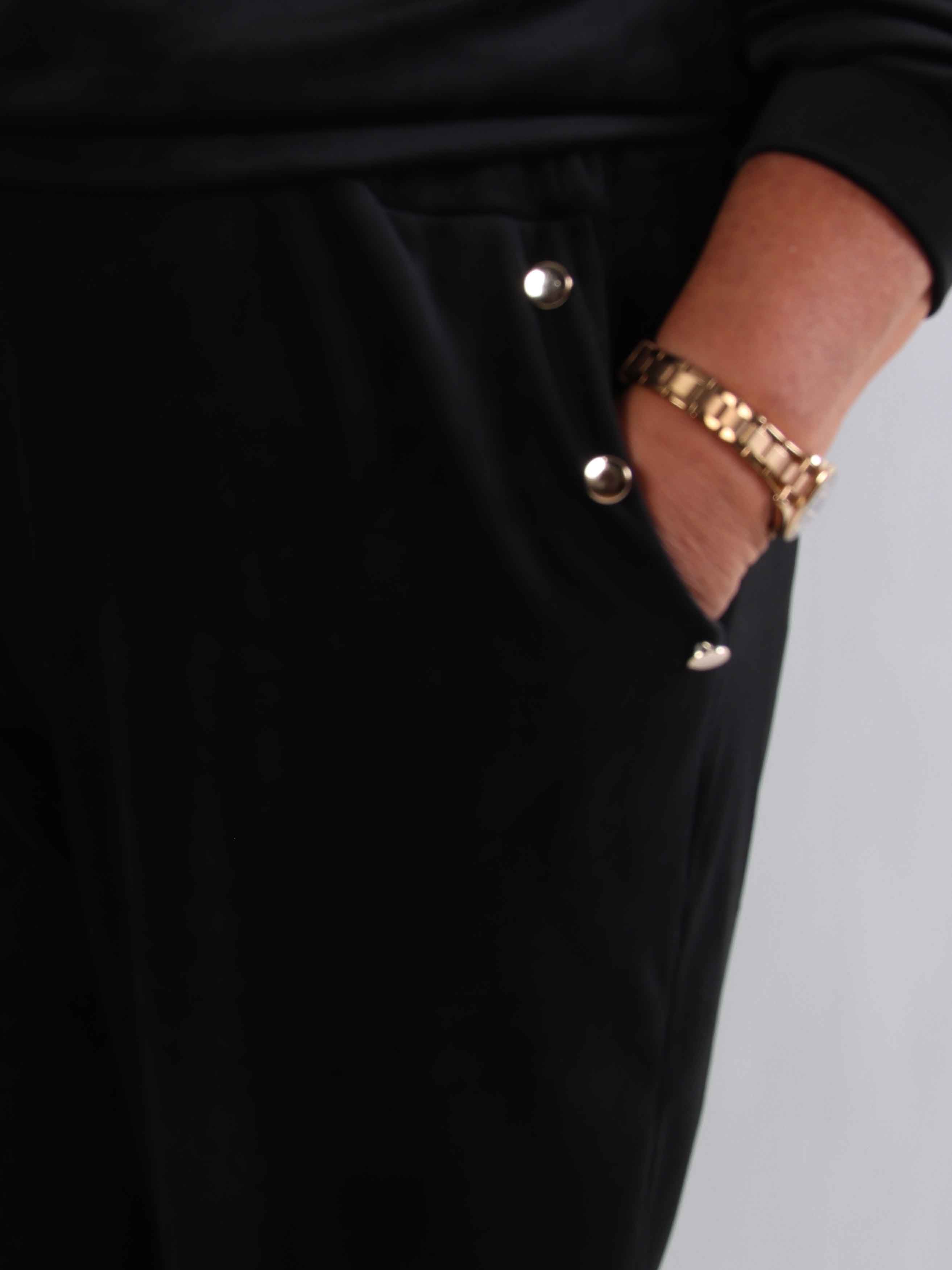 Arina - Mjuk velour plus size mjukisset med guldknappar