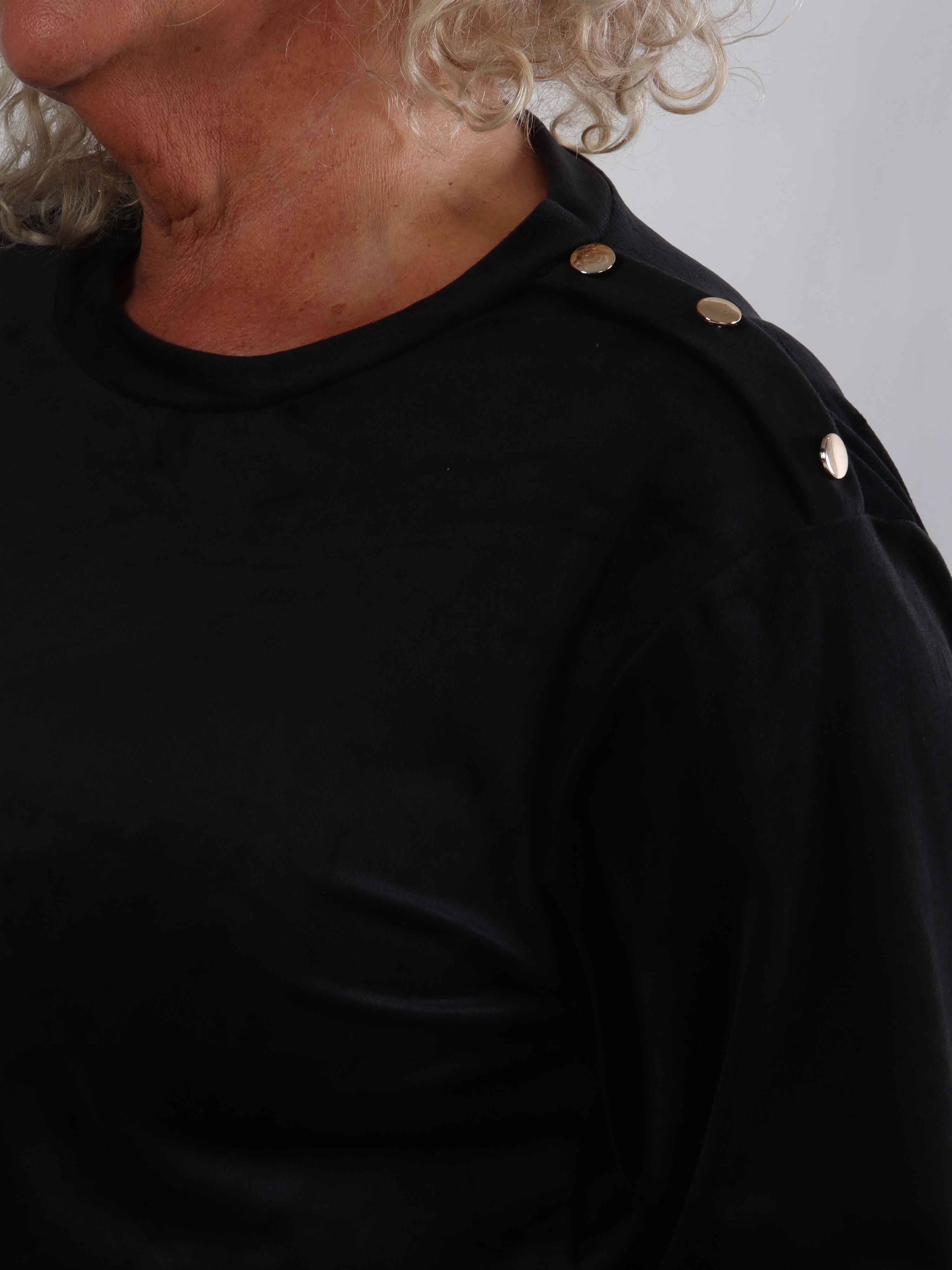 Arina - Mjuk velour plus size mjukisset med guldknappar