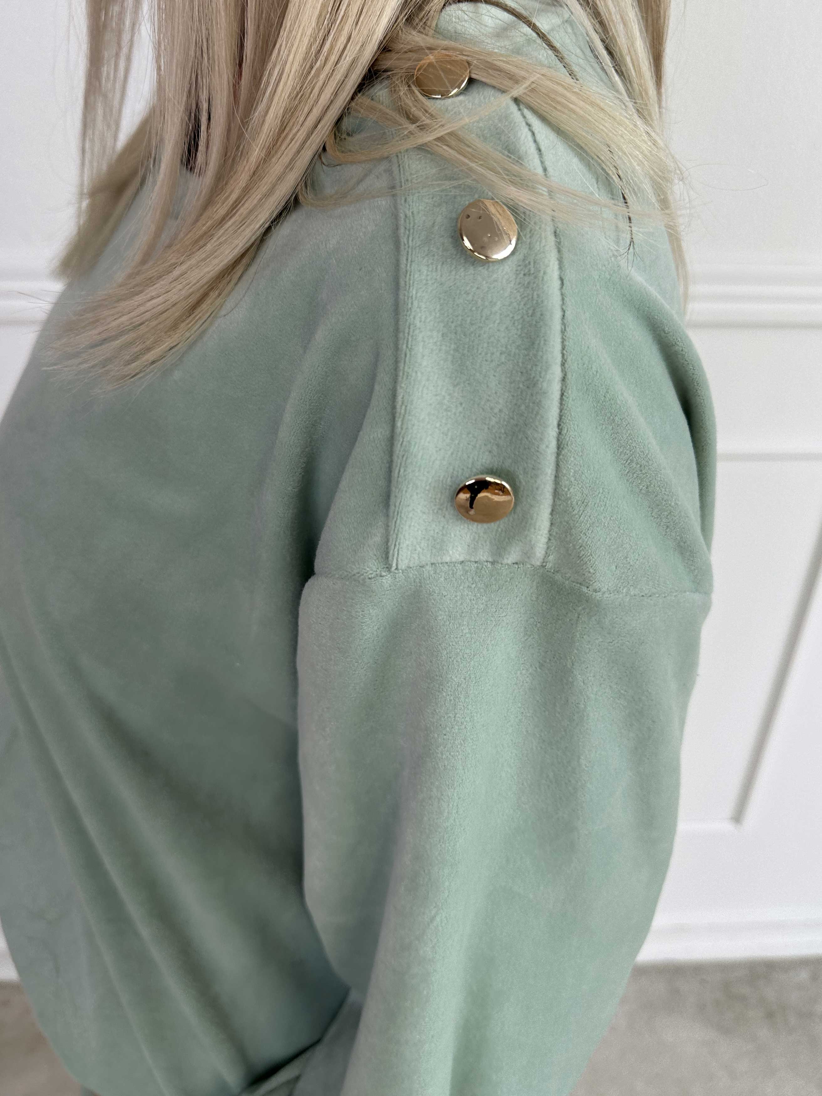 Arina - Mjuk velour mjukisset med guldknappar