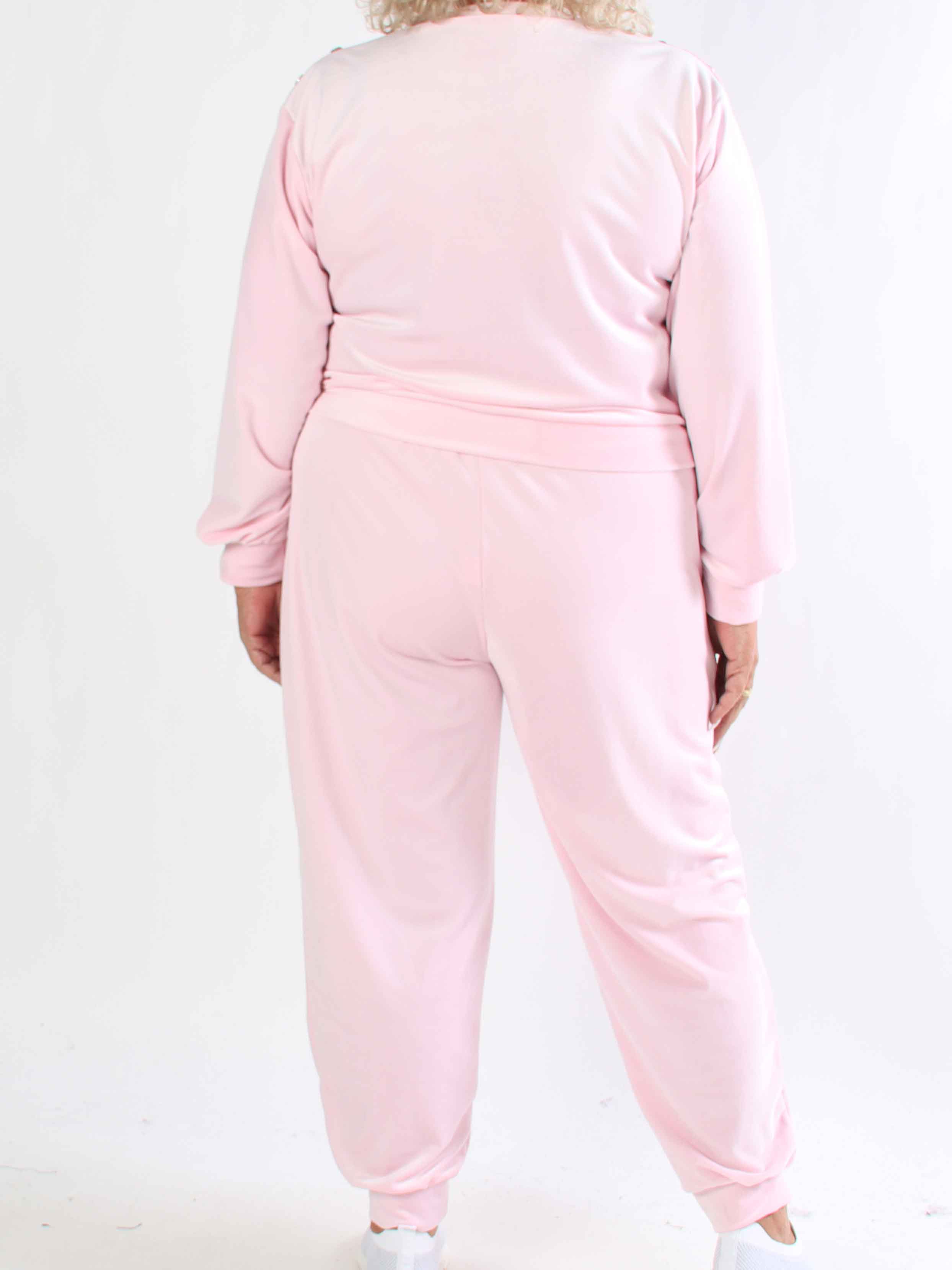 Arina - Mjuk velour plus size mjukisset med guldknappar