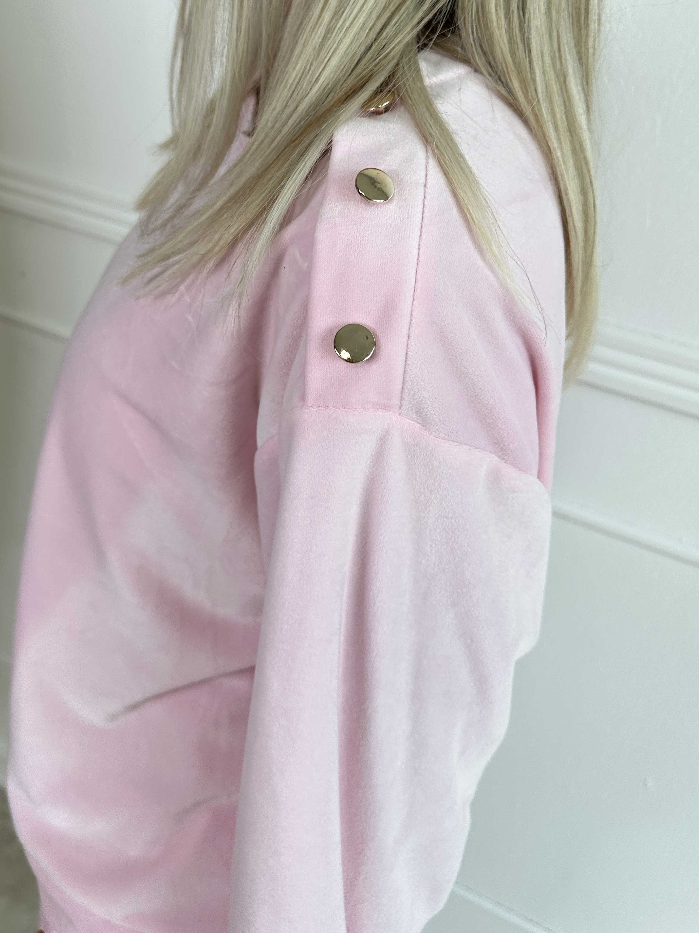 Arina - Mjuk velour mjukisset med guldknappar