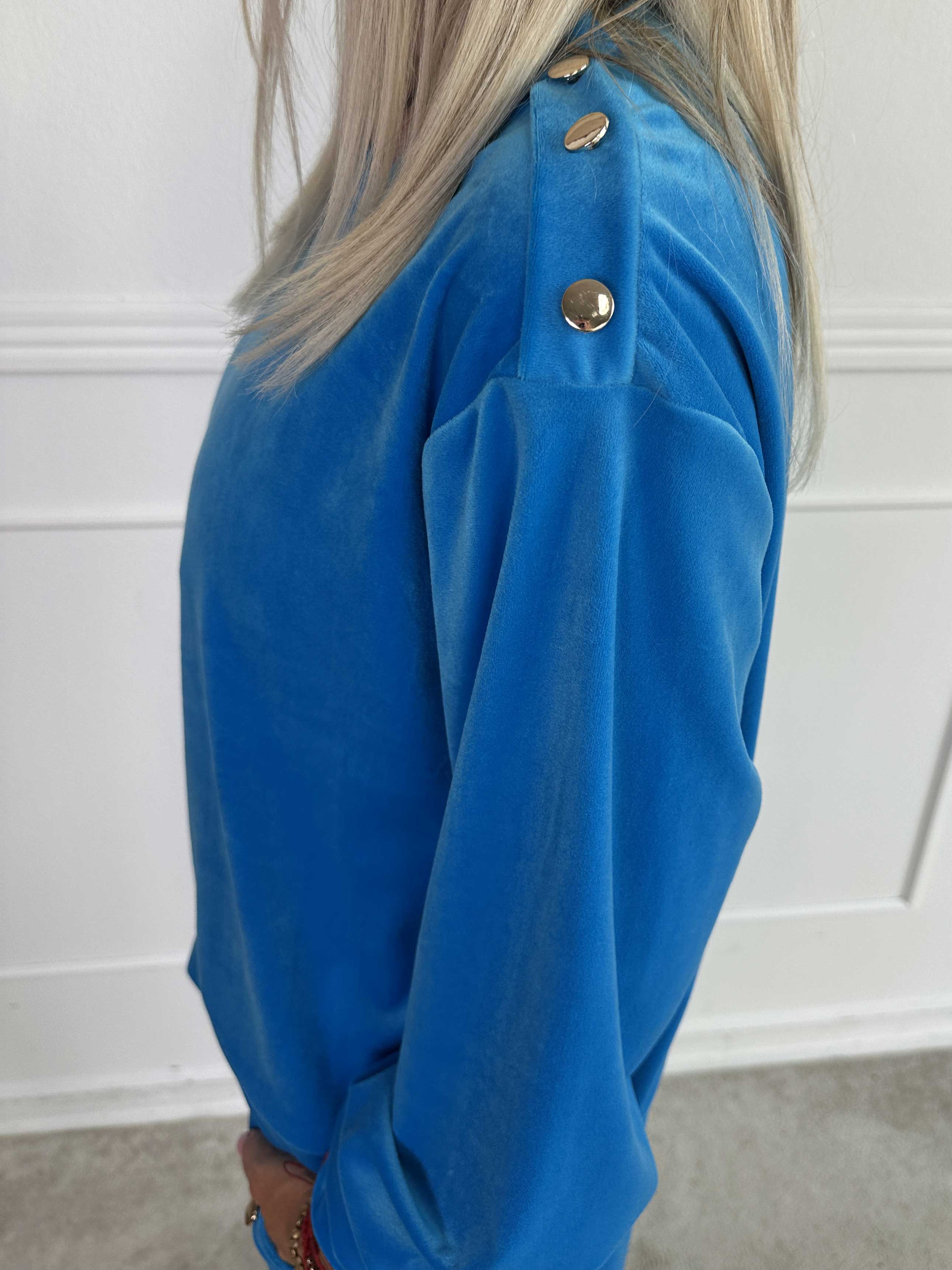 Arina - Mjuk velour mjukisset med guldknappar