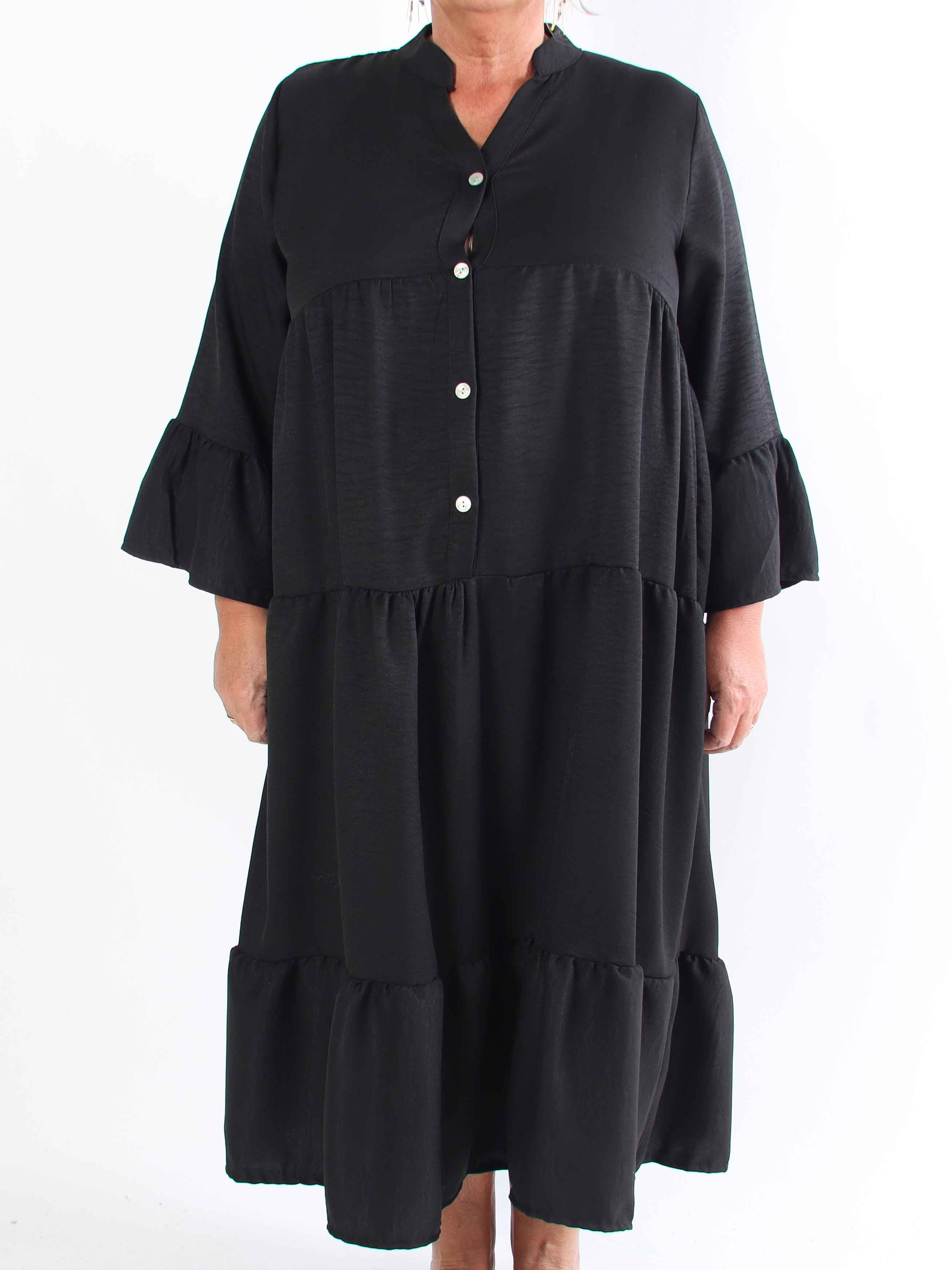 Arjana - Plus size-klänning med lager-på-lager-look och knappar