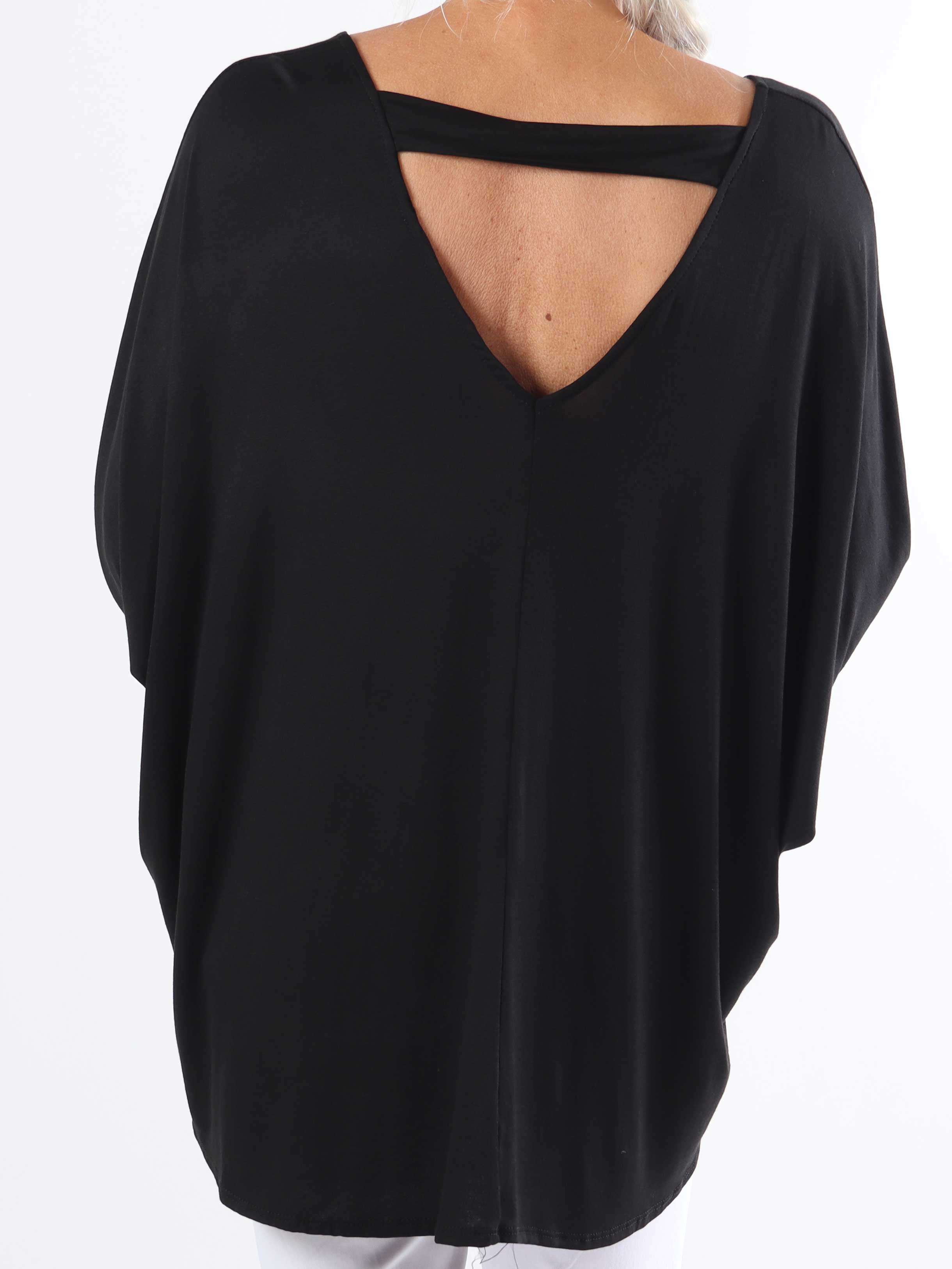 Augustine - Plus size-blus i stretchigt tyg med fladdermusärmar