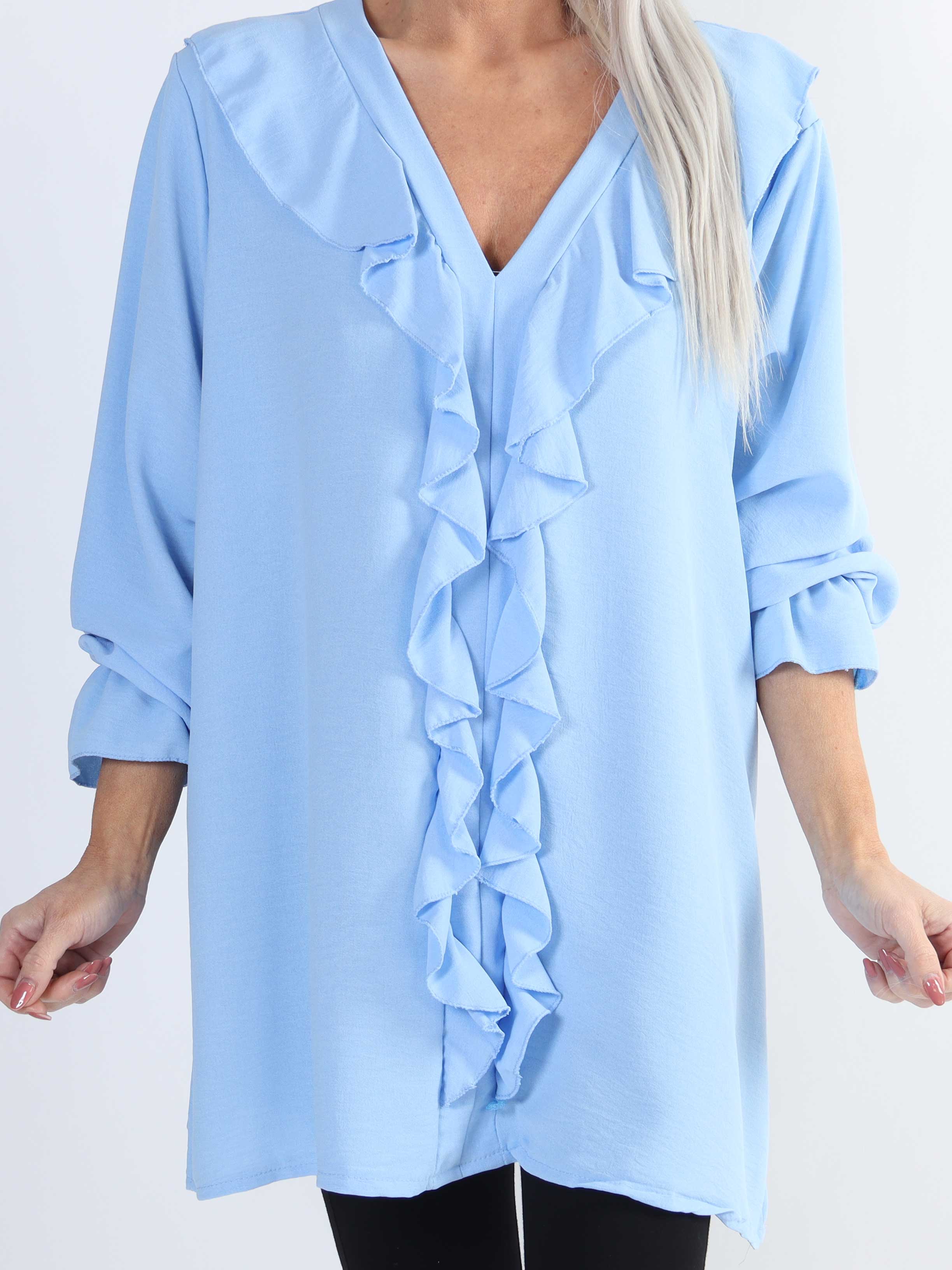 Ava - Söt tunika med volanger i stora storlekar