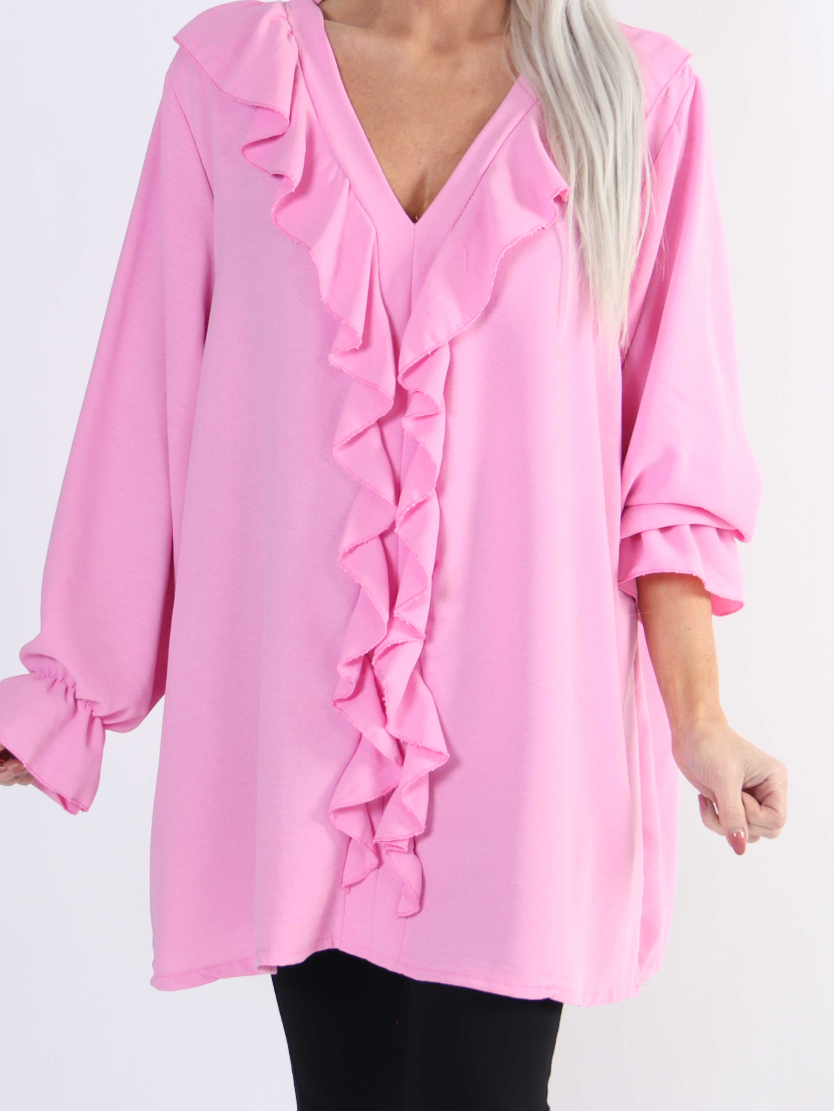 Ava - Söt tunika med volanger i stora storlekar