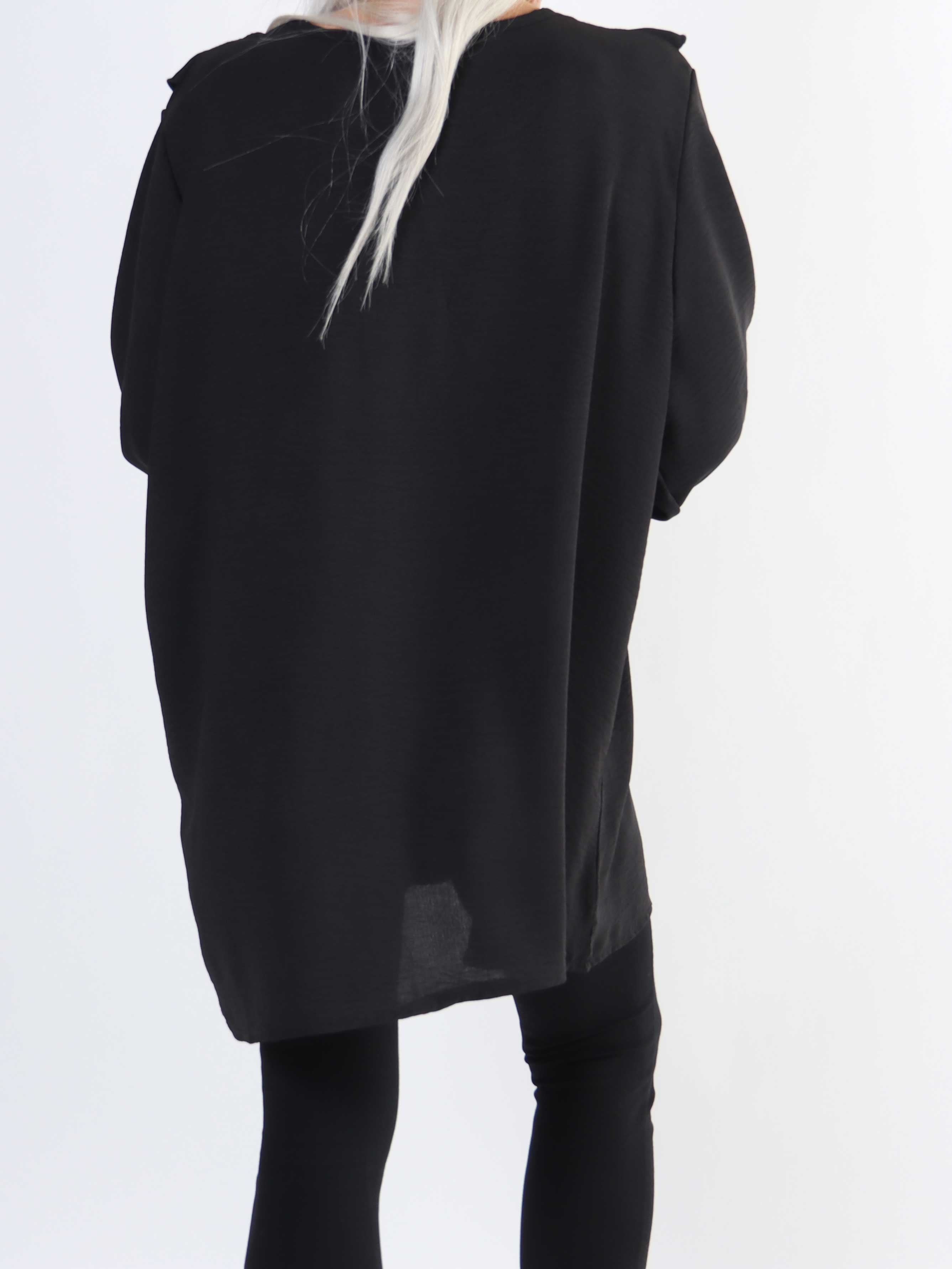 Ava - Söt tunika med volanger i stora storlekar - Light blue