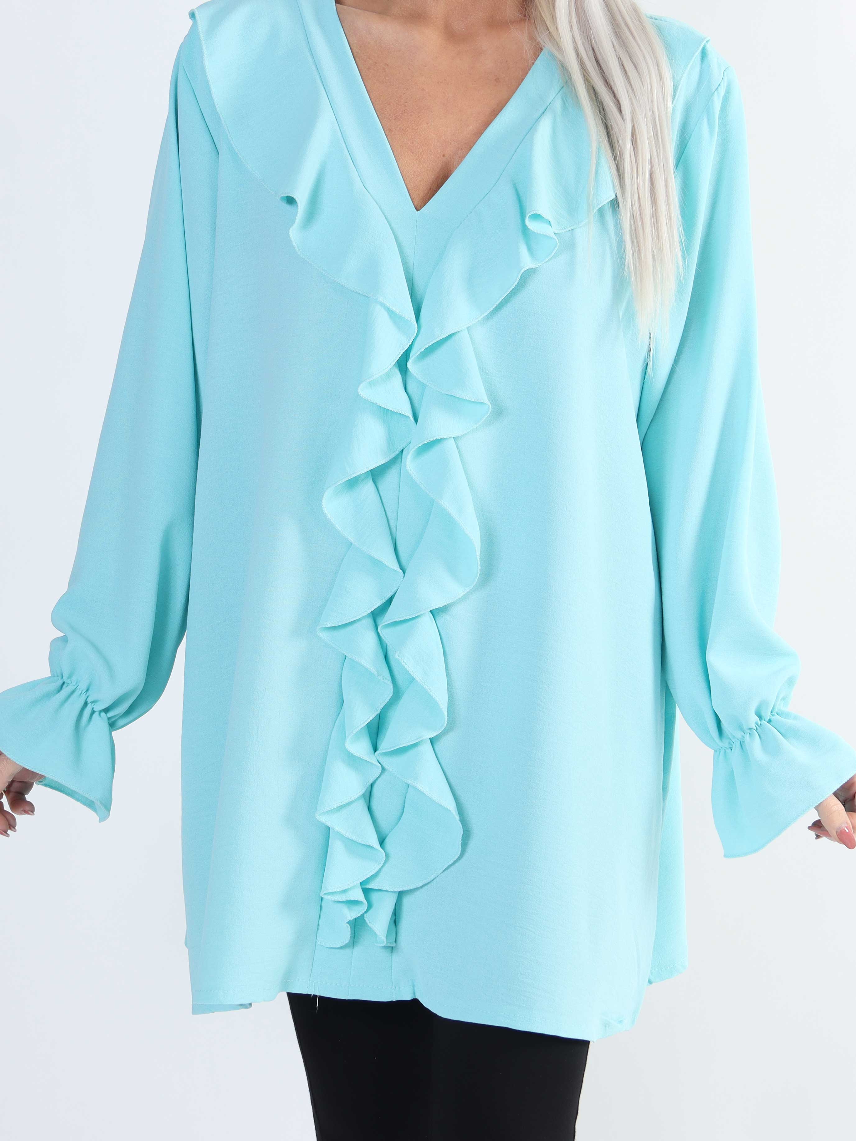 Ava - Söt tunika med volanger i stora storlekar