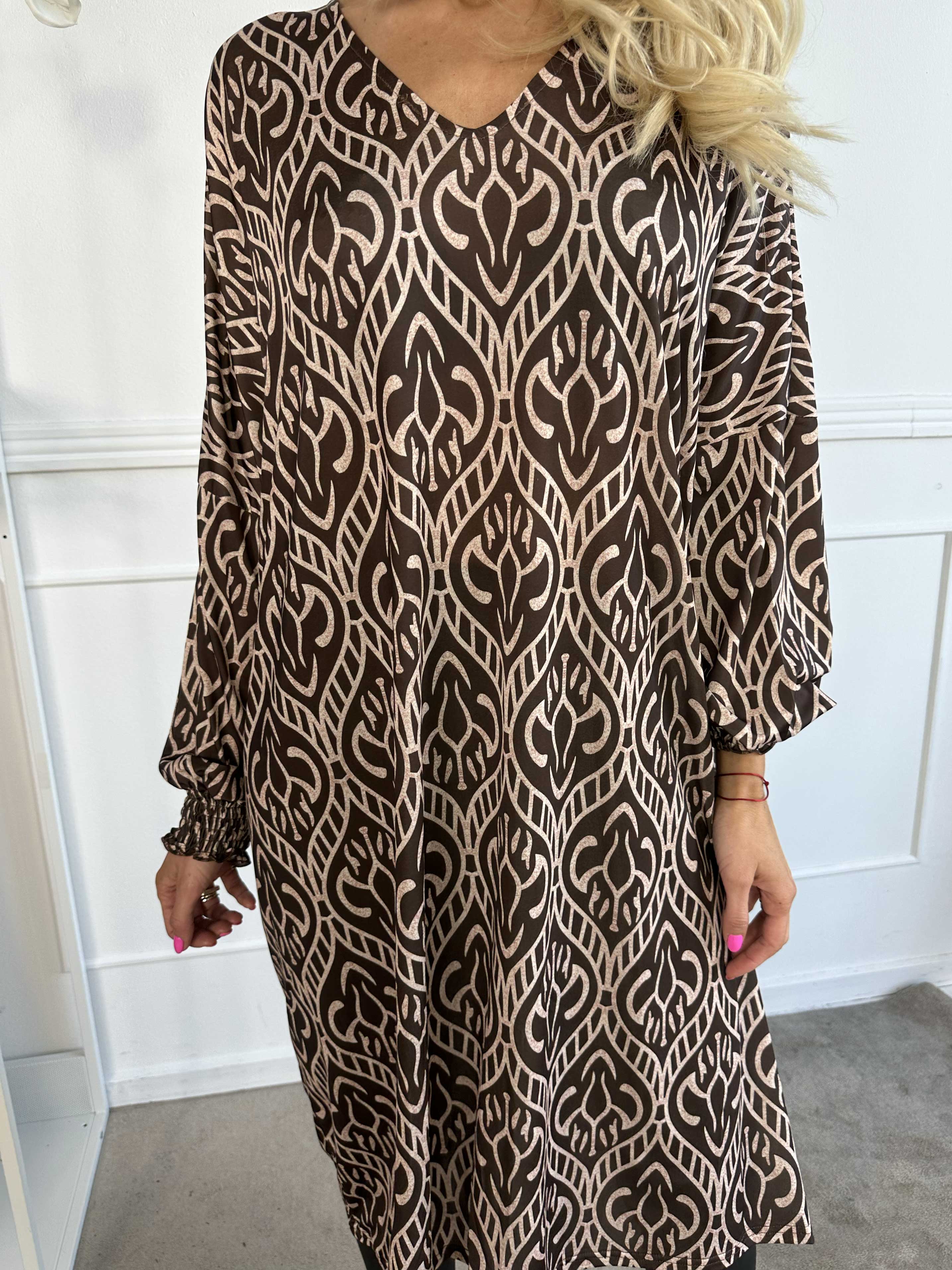 Azmina Boho L/S - Tunikaklänning i lös passform med resår