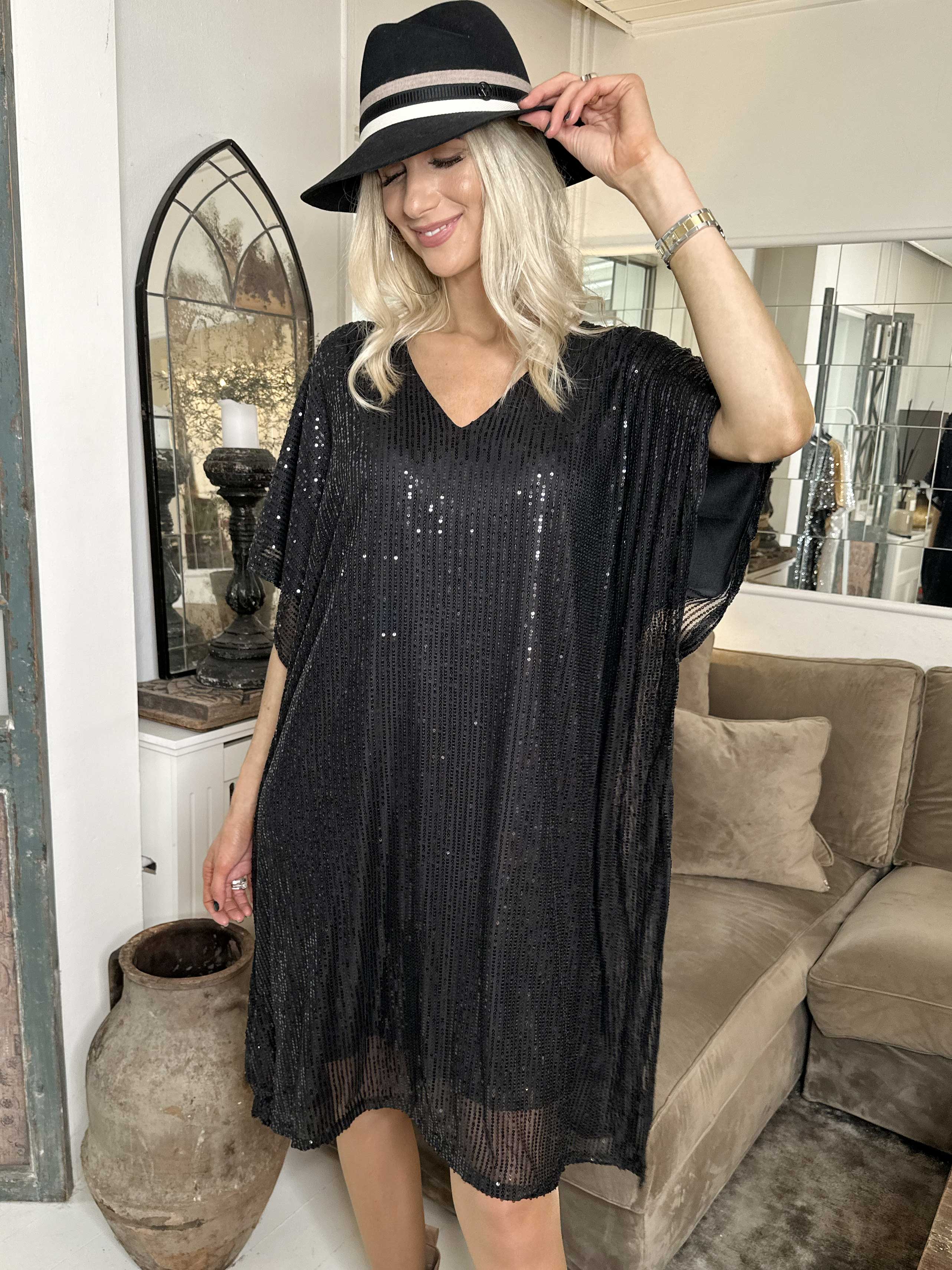 Azmina - Tunikaklänning med lös passform och paljetter