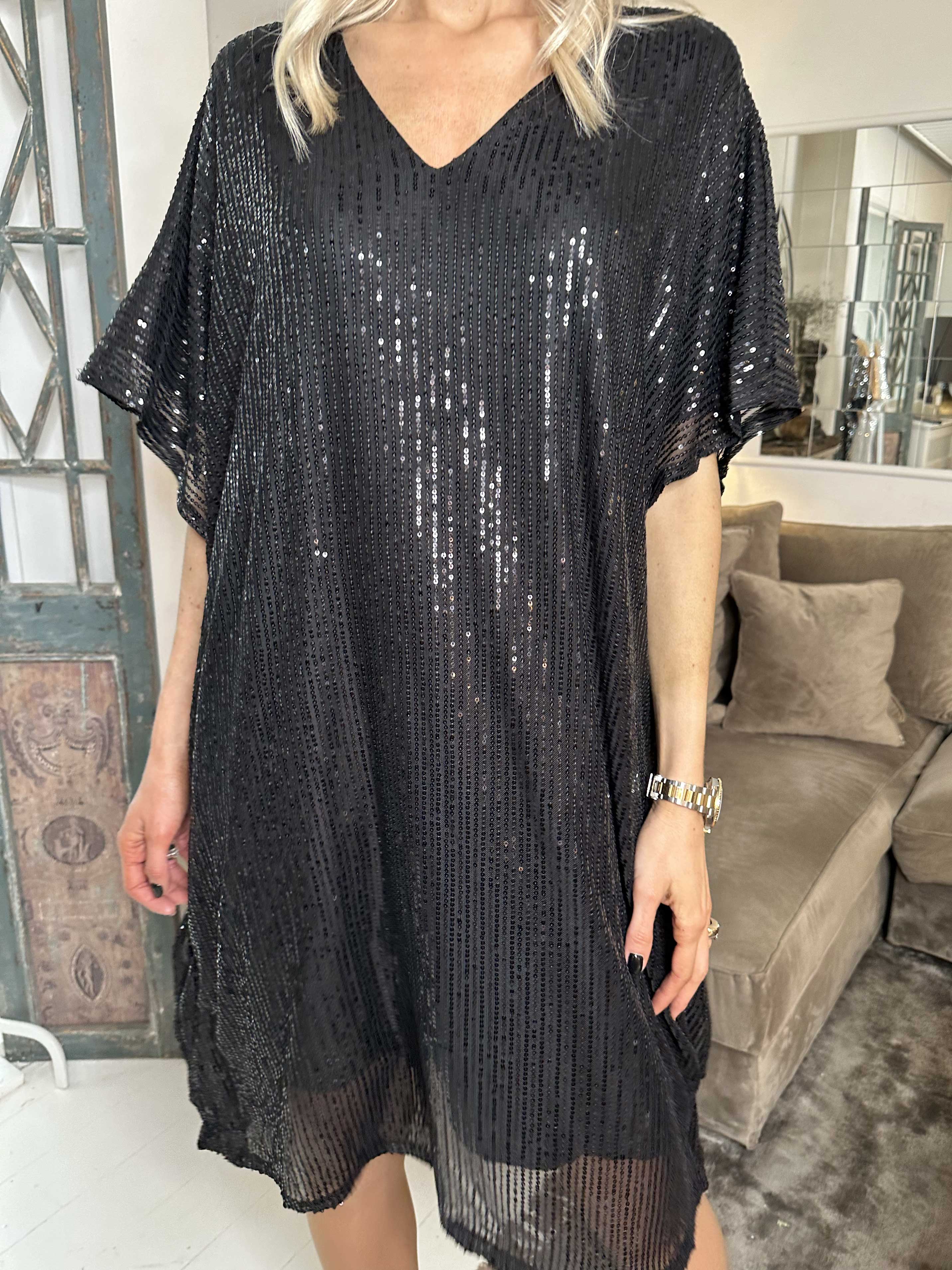 Azmina - Tunikaklänning med lös passform och paljetter