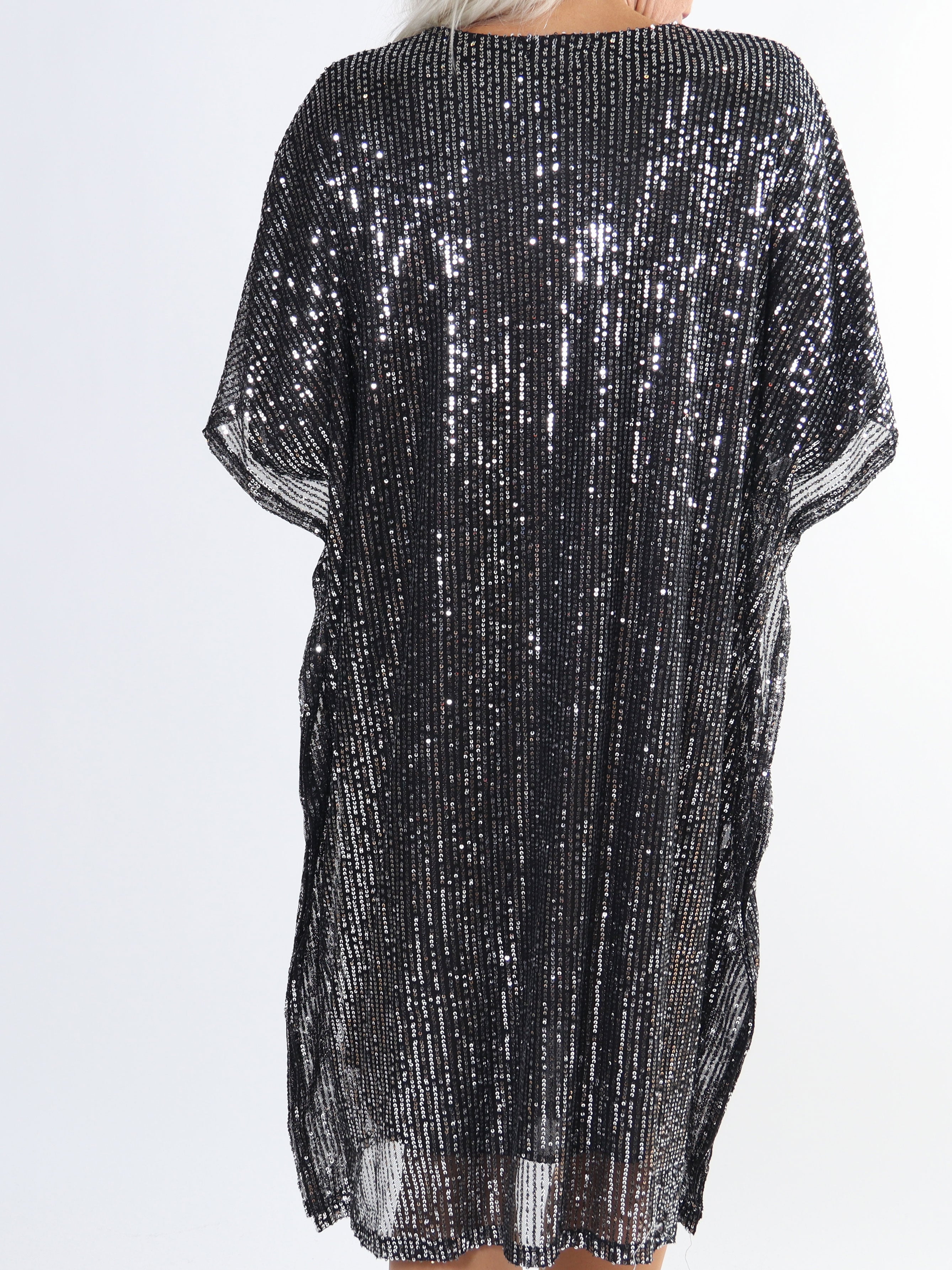 Azmina - Tunikaklänning med paljetter i stor storlek