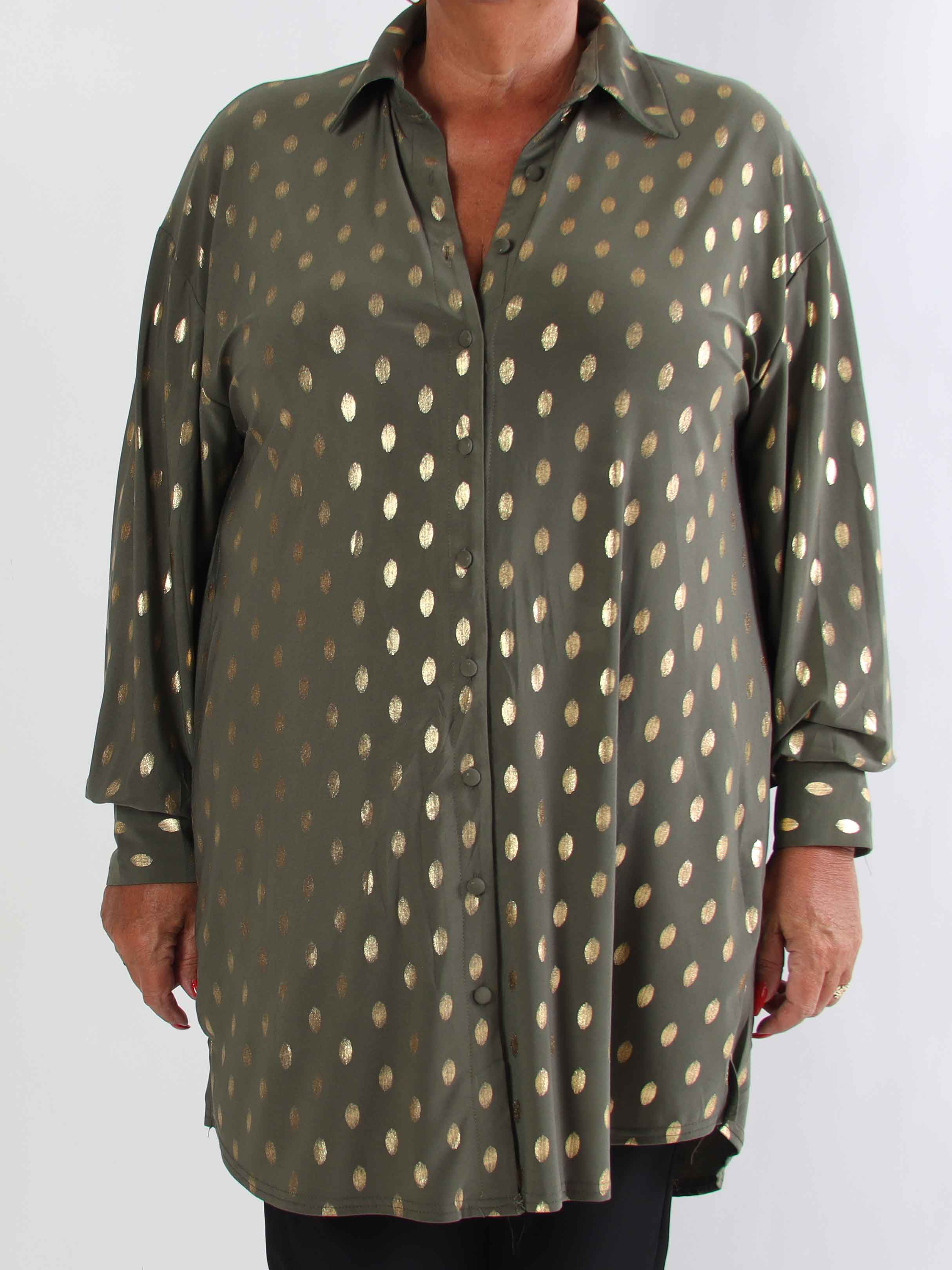 Belinda - Skjortekjole detaljeret med guld dutter