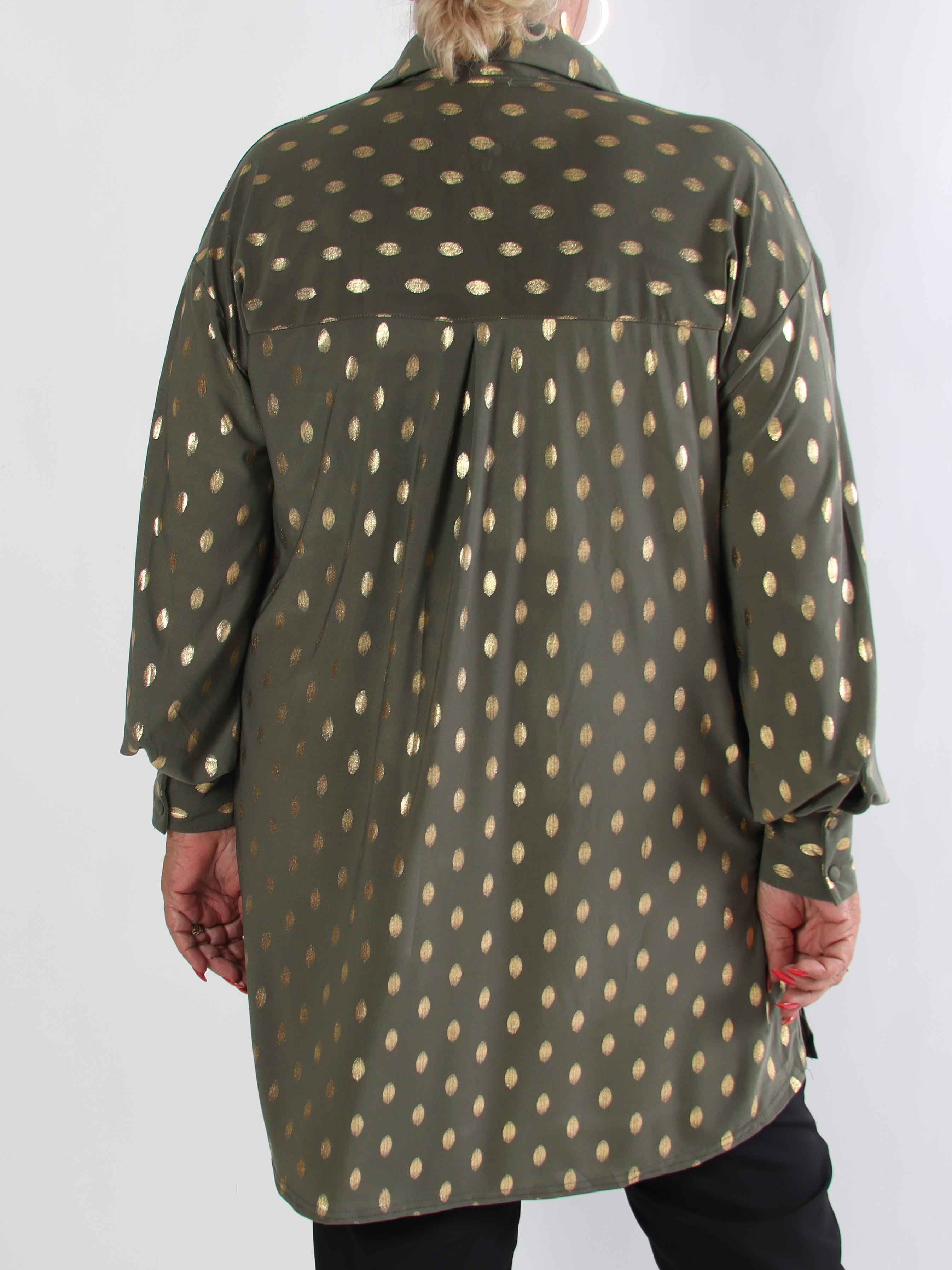 Belinda - Skjortekjole detaljeret med guld dutter