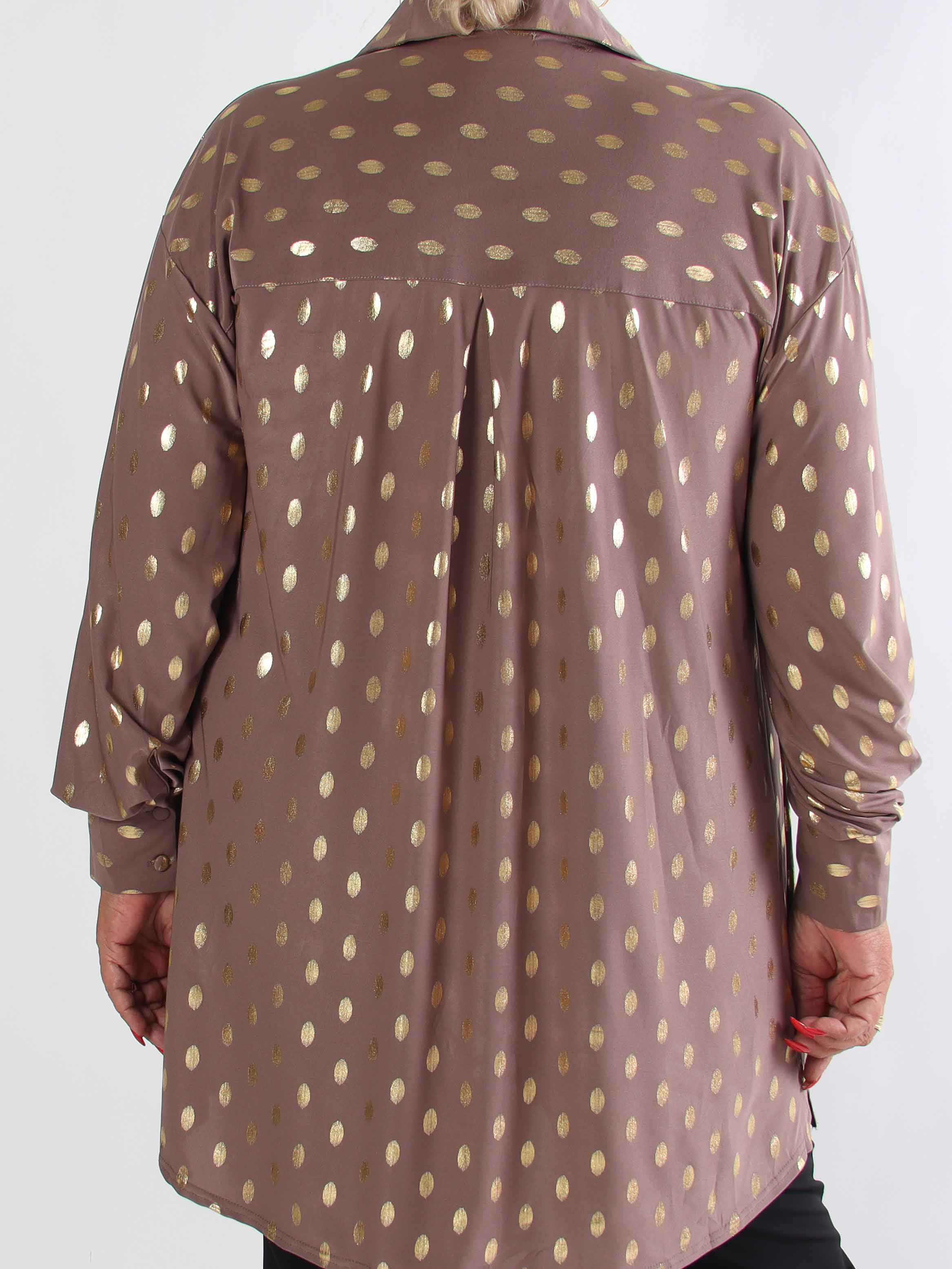 Belinda - Skjortekjole detaljeret med guld dutter