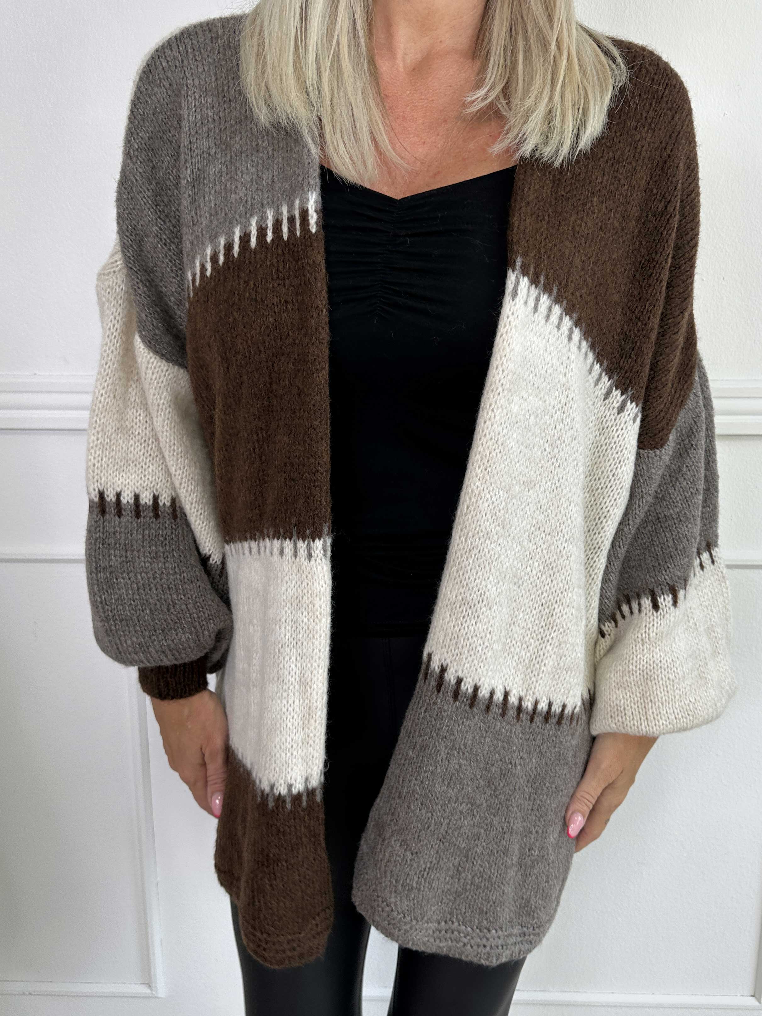 Belis - Flerfärgad stickad kofta