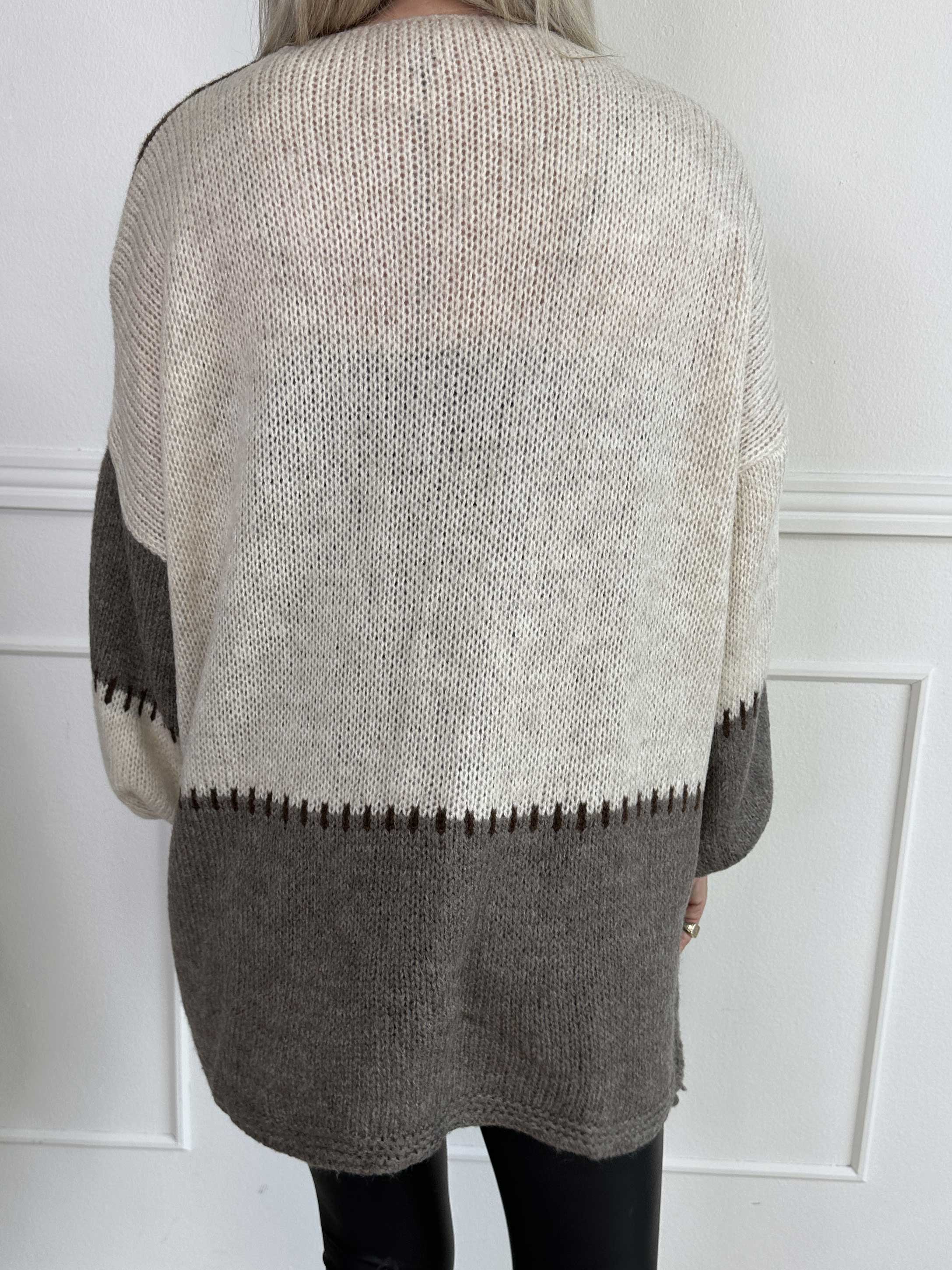 Belis - Flerfärgad stickad kofta