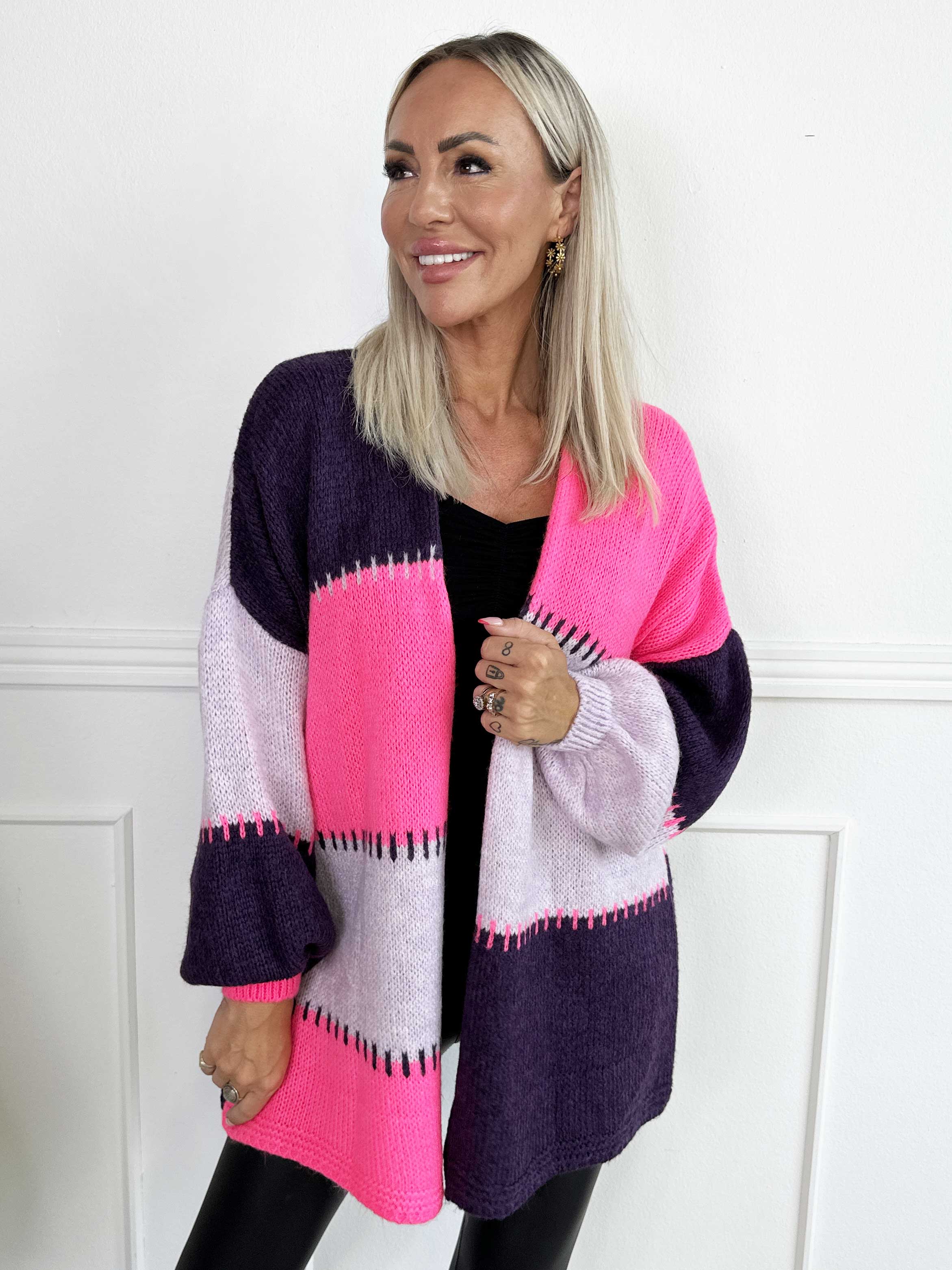 Belis - Flerfärgad stickad kofta