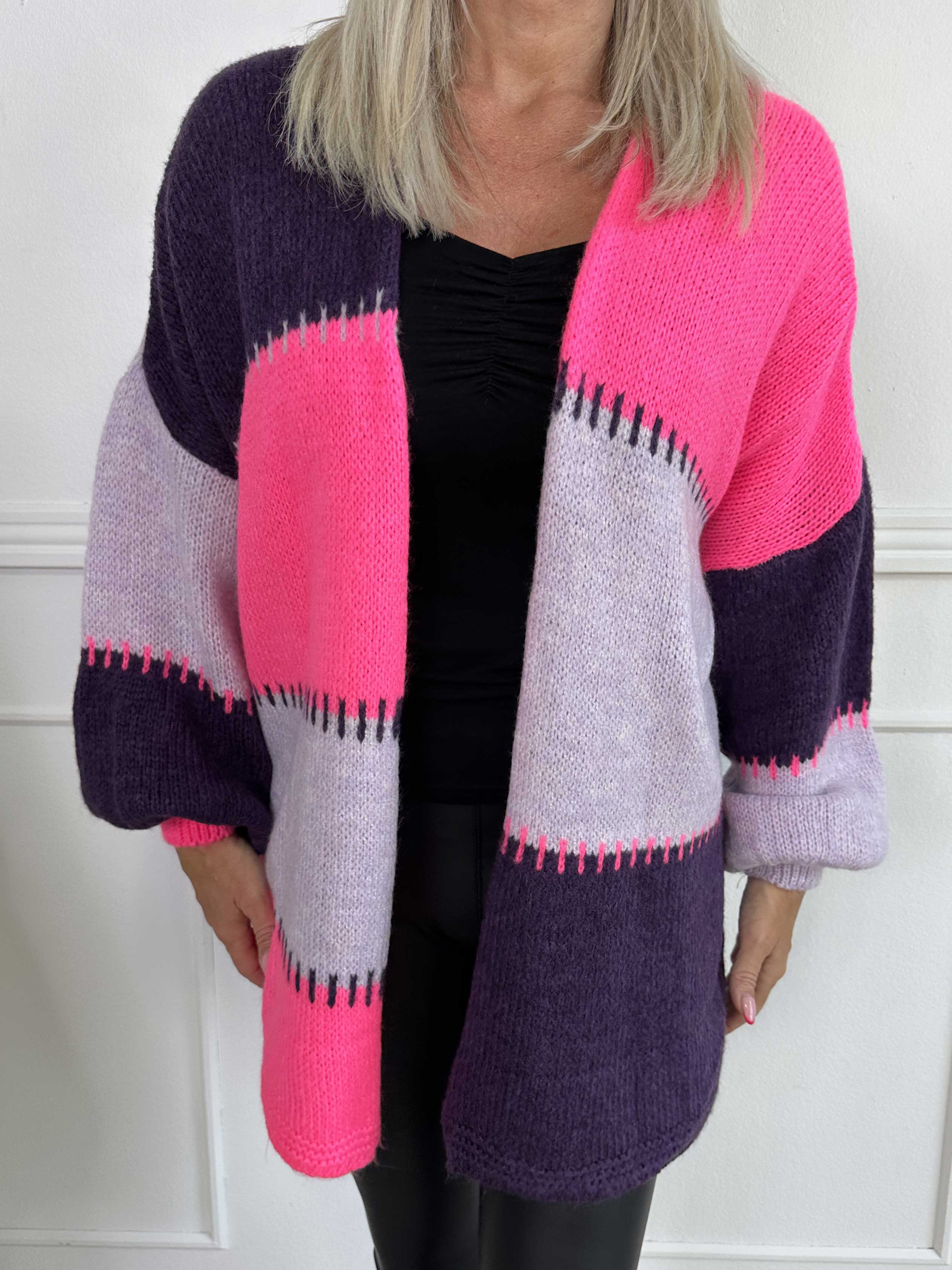 Belis - Flerfärgad stickad kofta