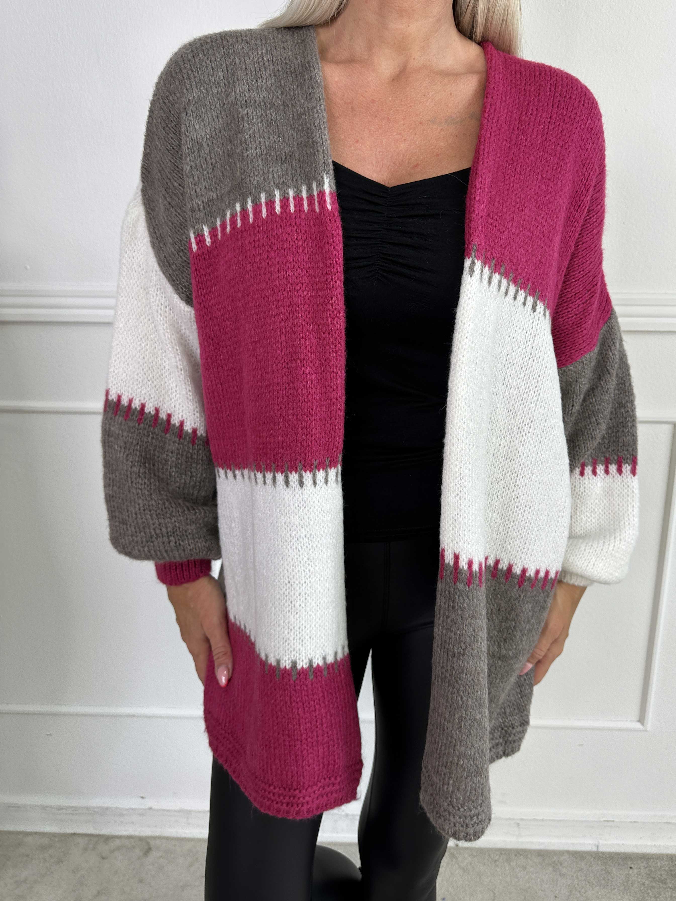 Belis - Flerfärgad stickad kofta