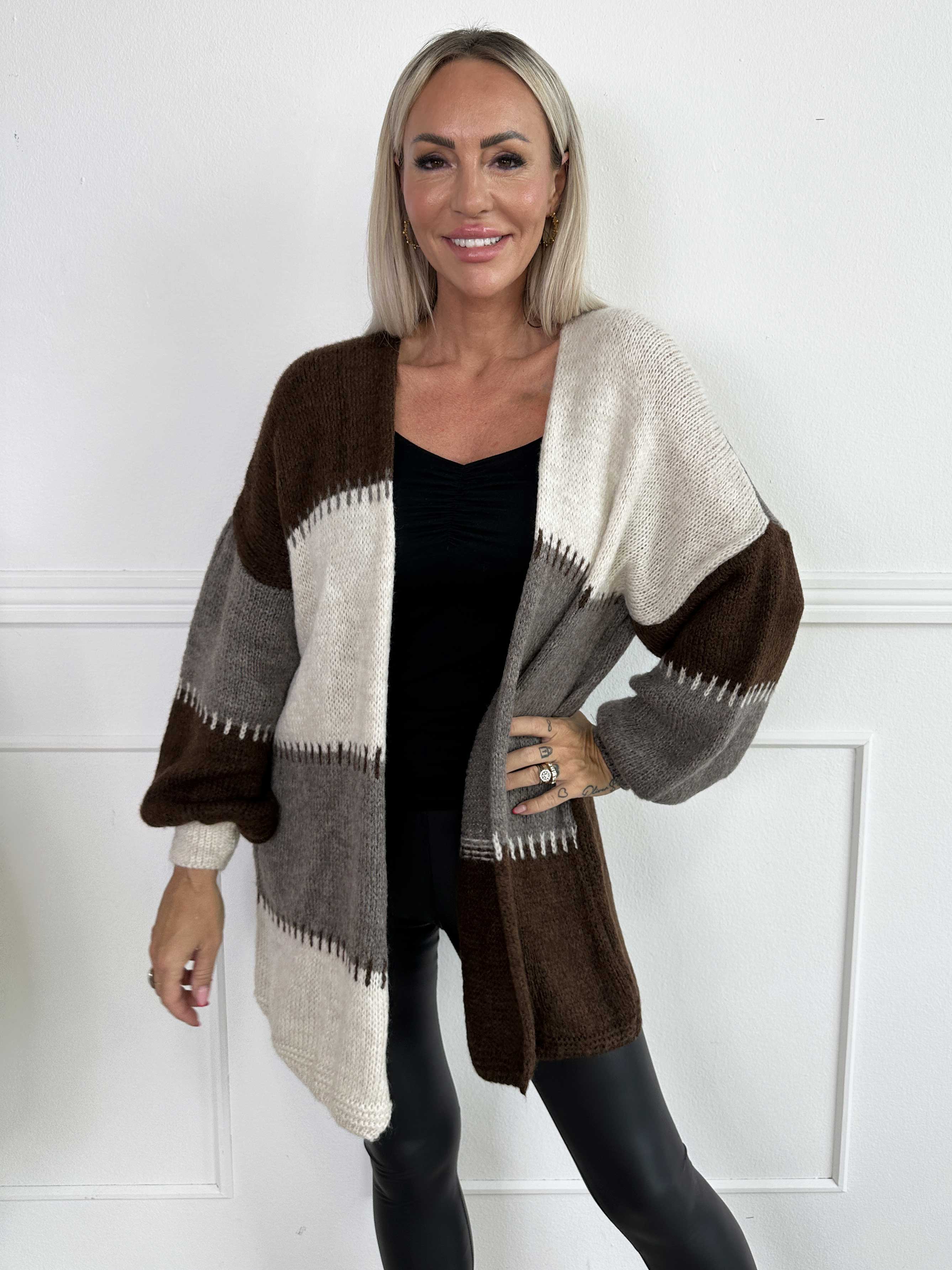 Belis - Flerfärgad stickad kofta