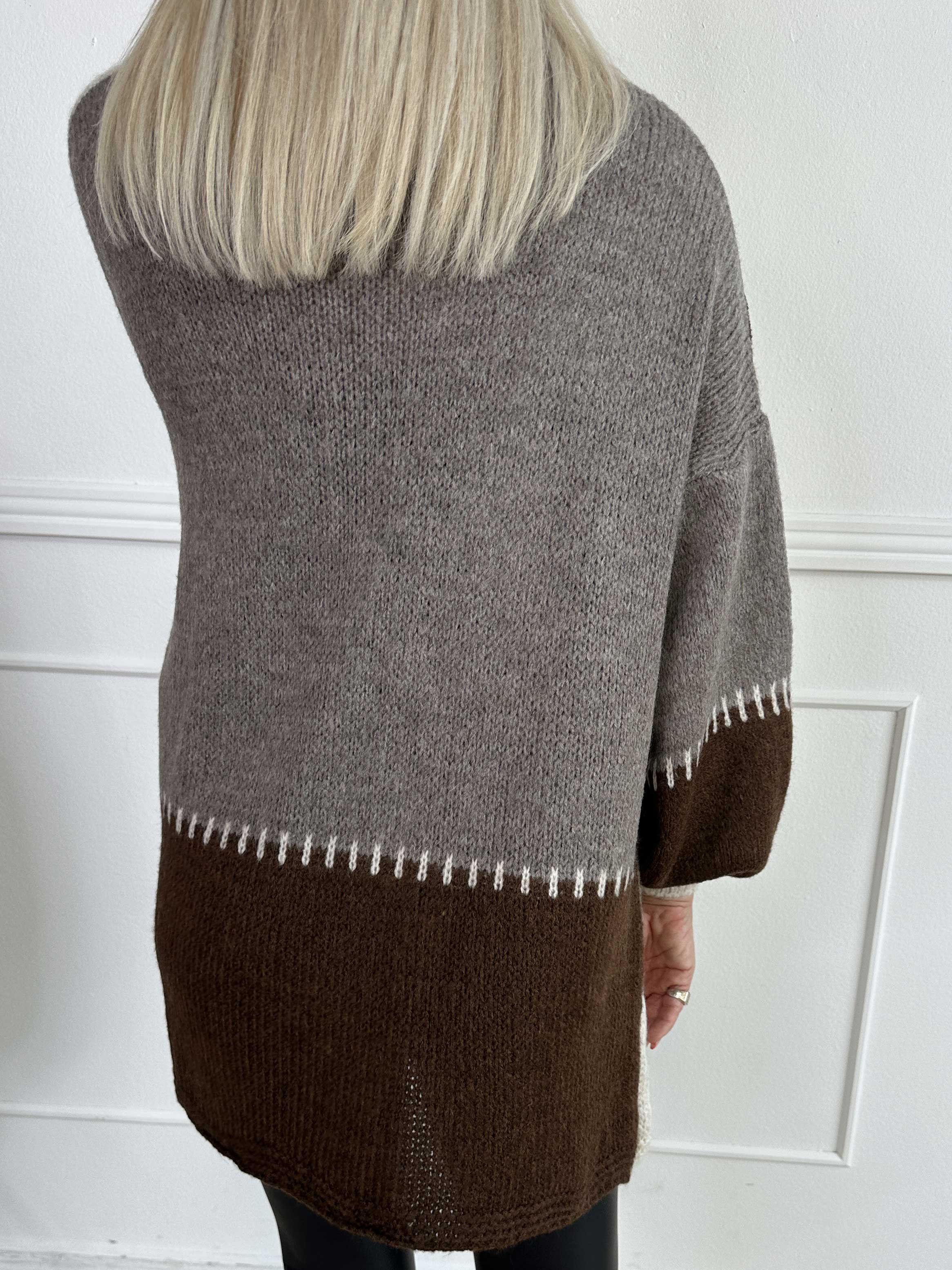 Belis - Flerfärgad stickad kofta