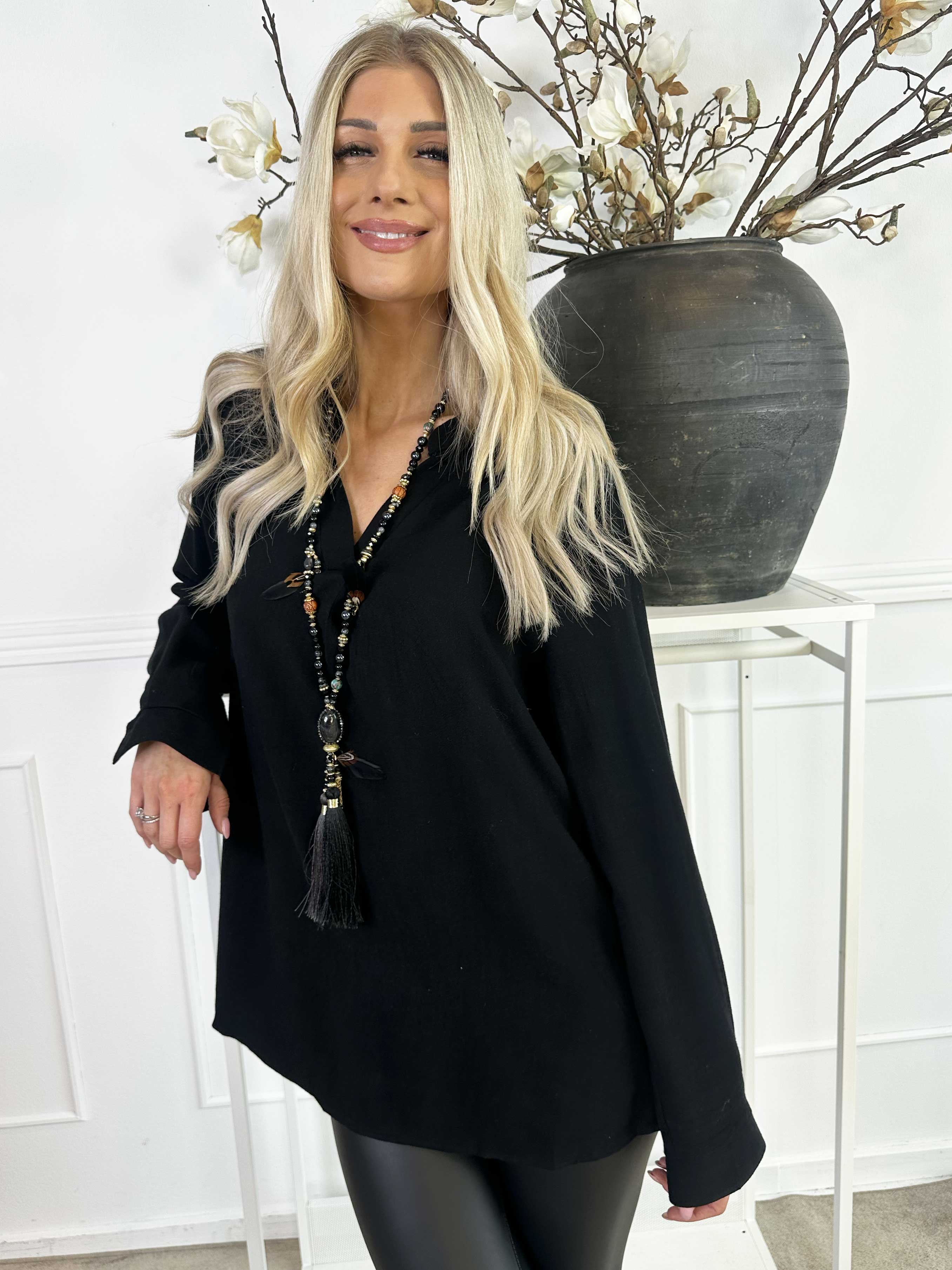 Benna - Enfärgad tunika i mjuk viskos