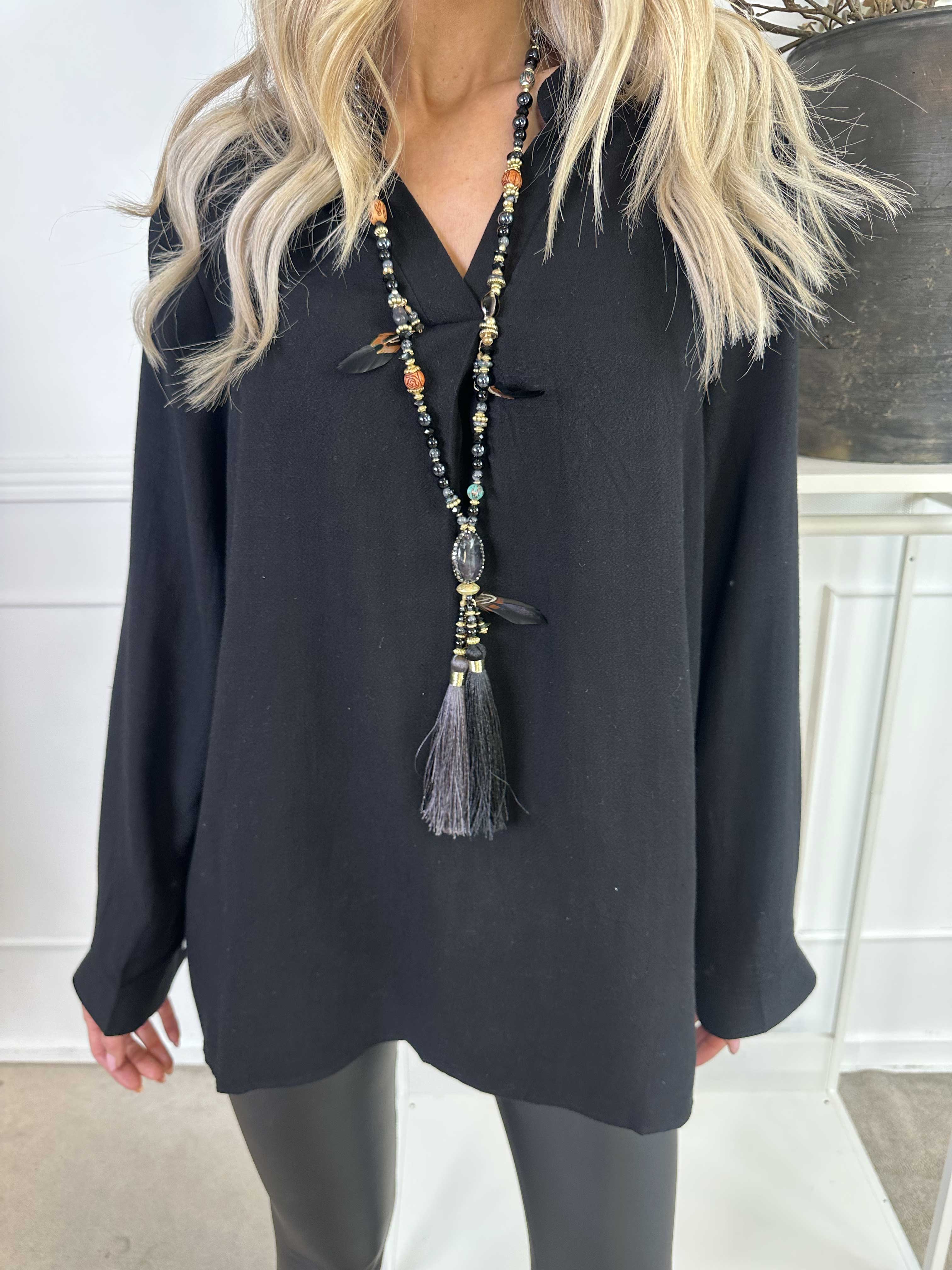 Benna - Enfärgad tunika i mjuk viskos