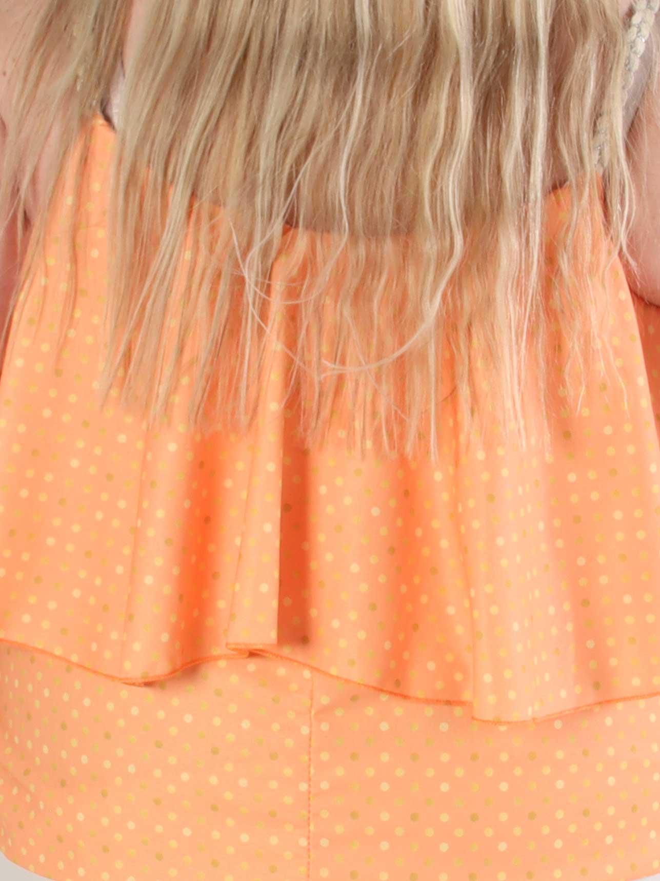 Blanca Dot Top - Prickig plus size topp med volangkant och flätade axelband