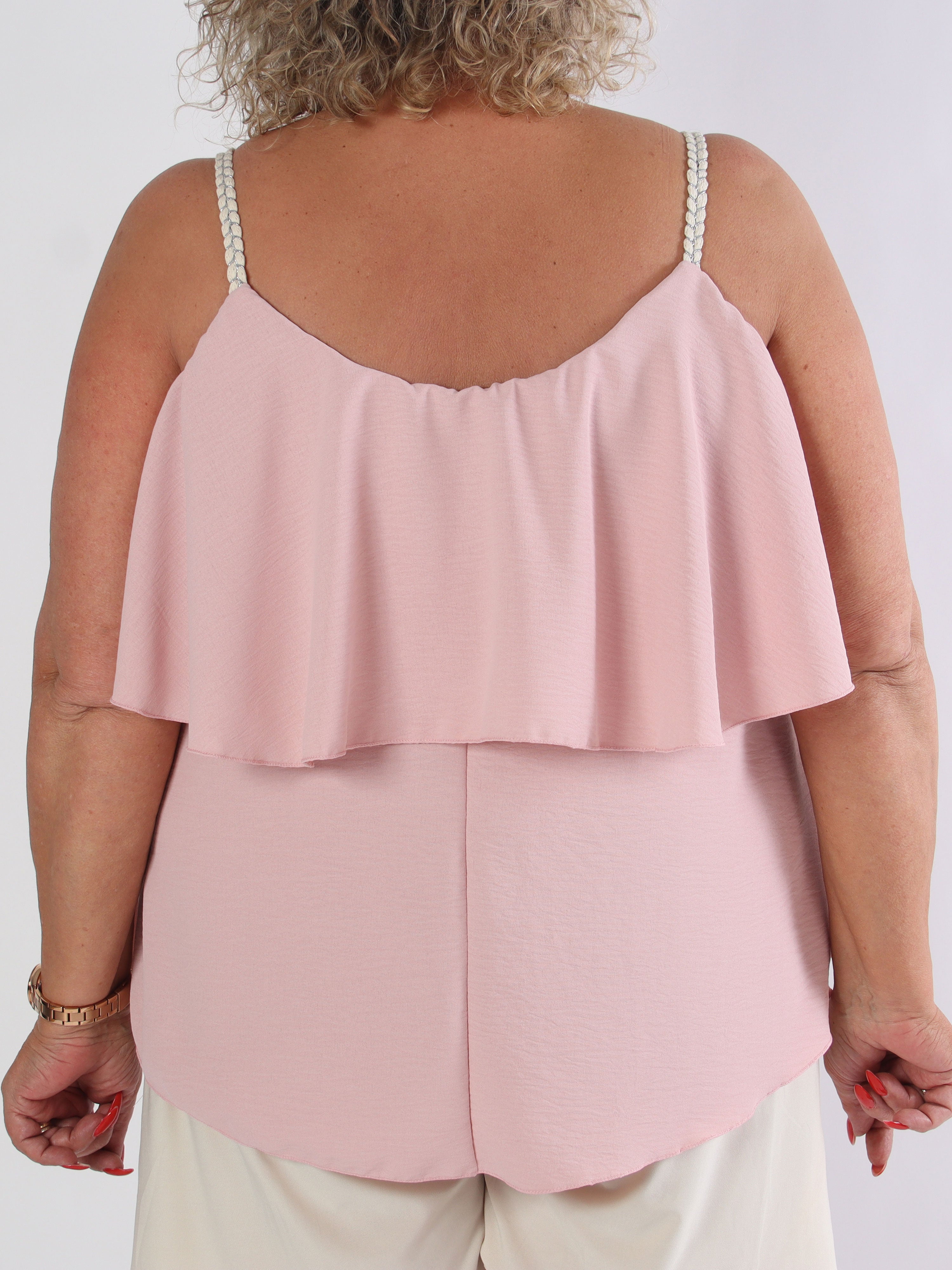 Blanca Top - Plus size topp med volanger och flätade band