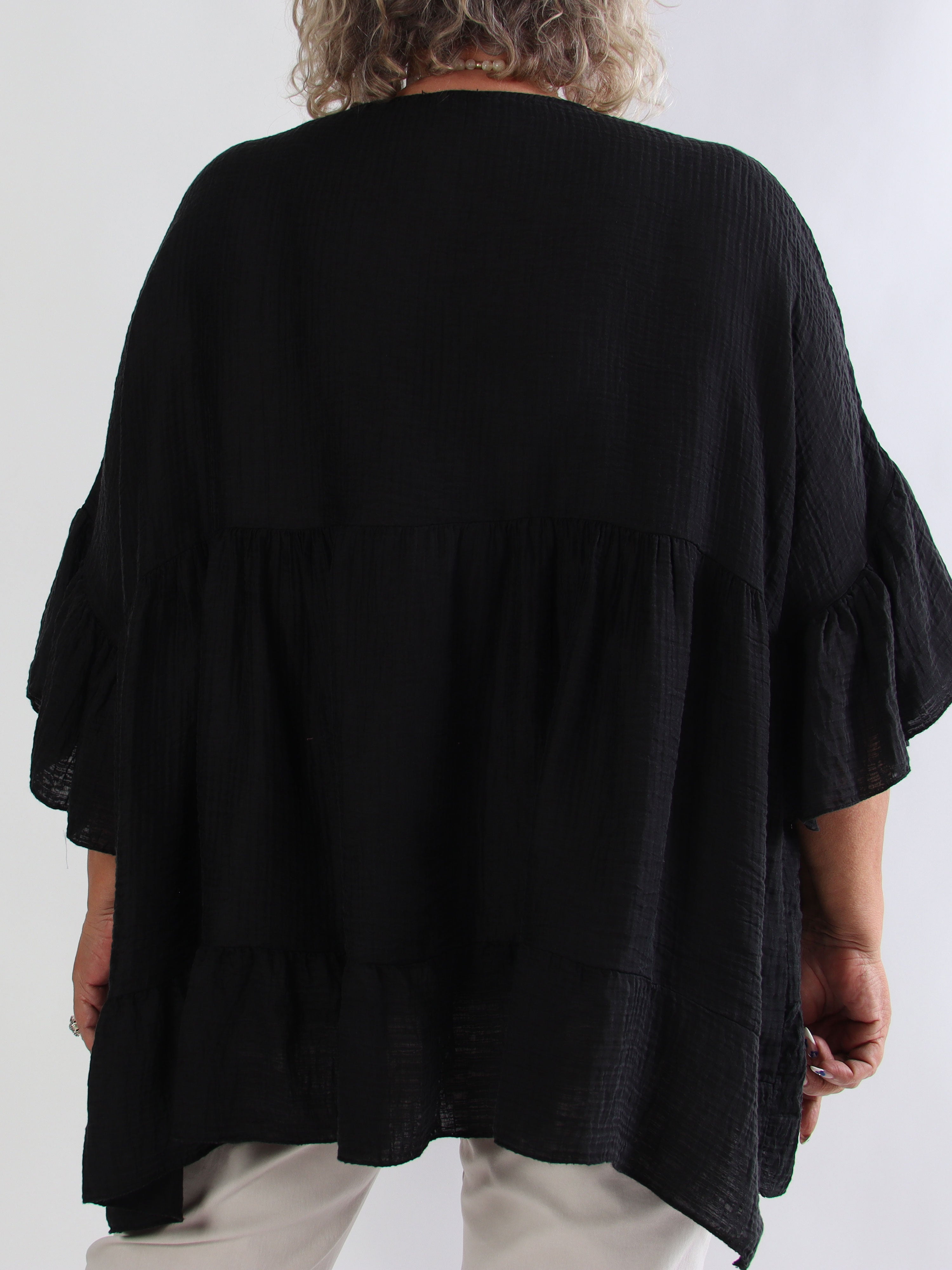 Boni - Lätt och luftig plus size tunika i andningsbart lyocellmuslintyg