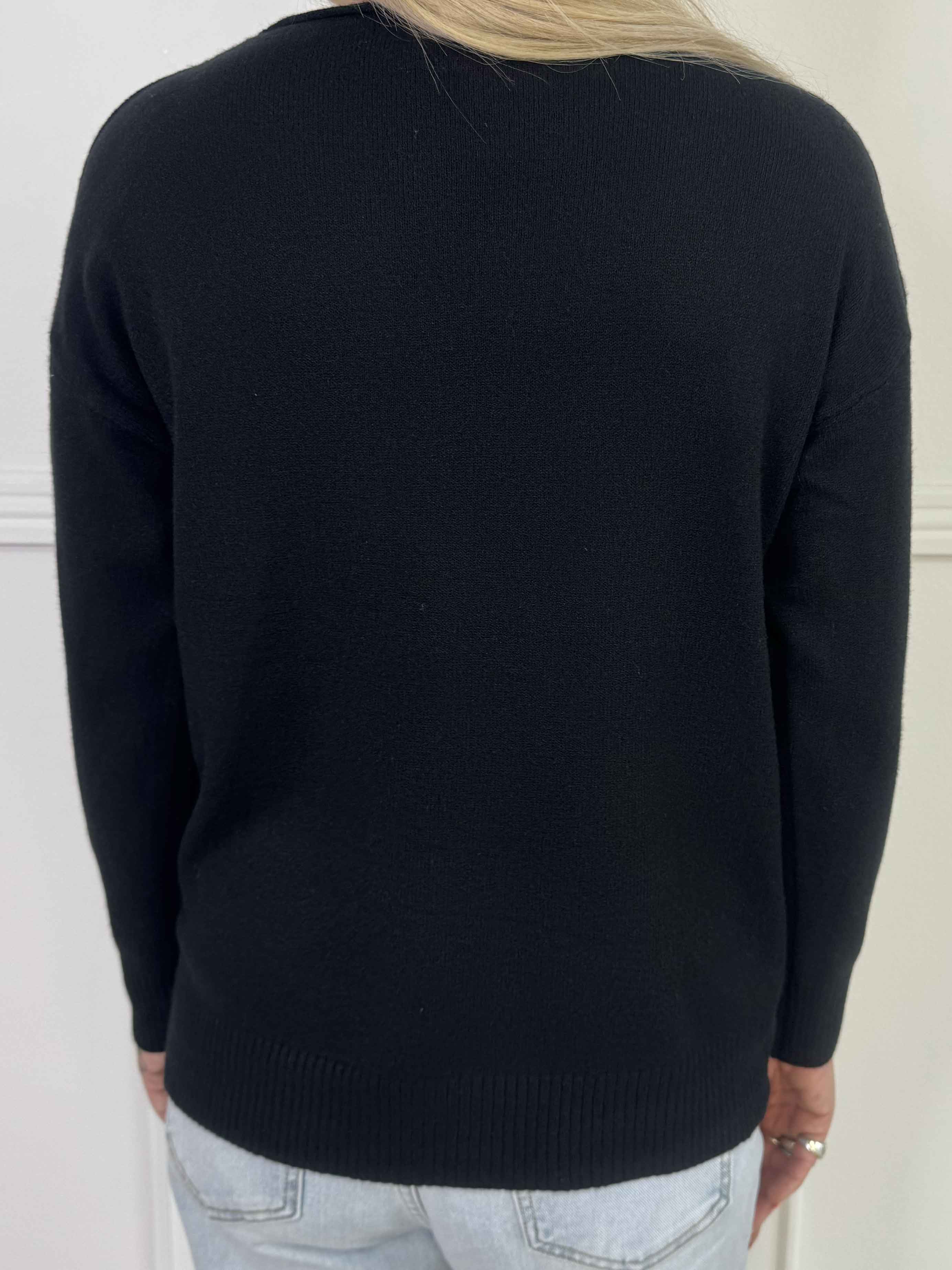 Cajsa - Mega blød strikbluse med fine similisten