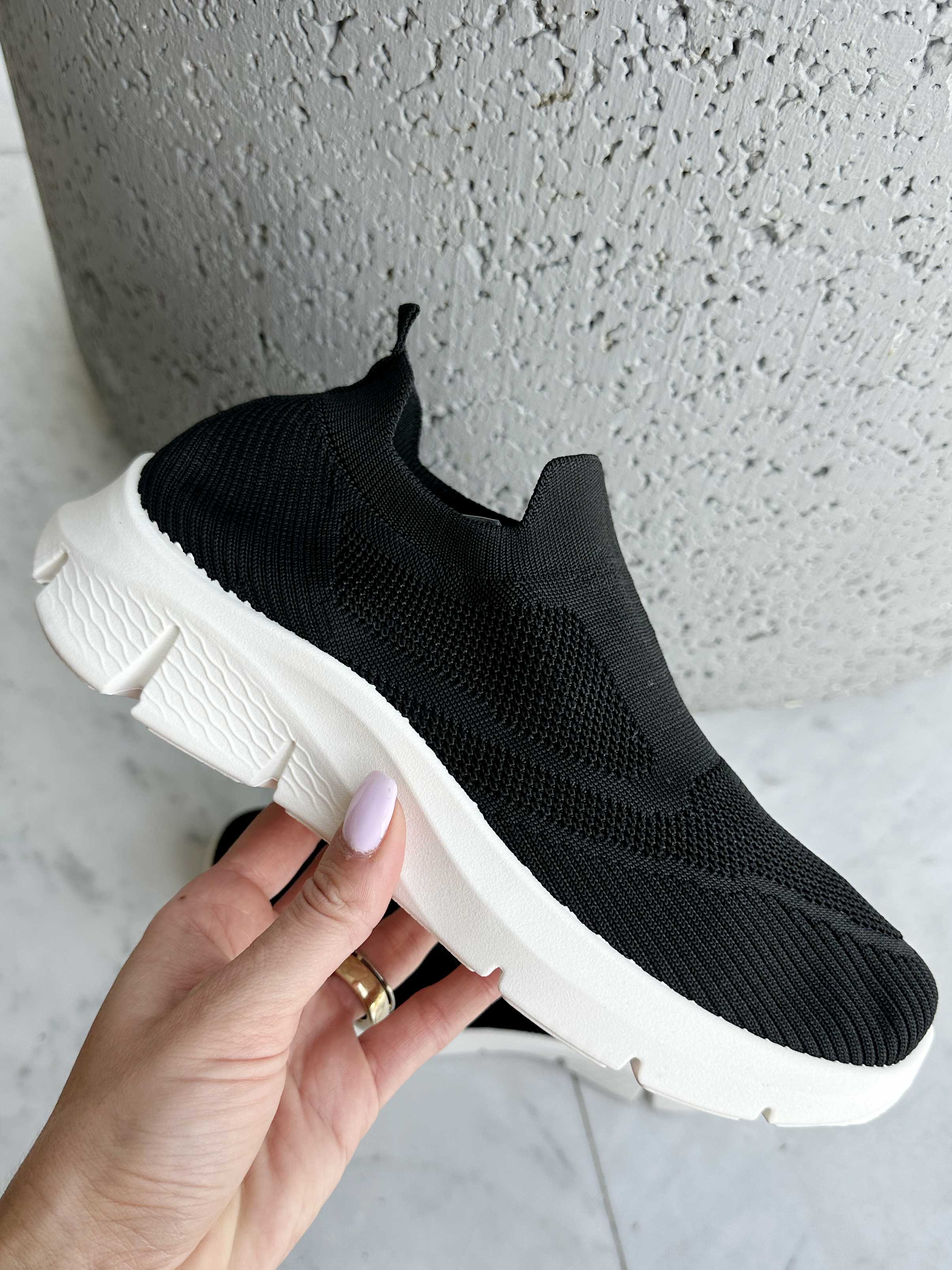 Cassie - Sneakers med strumpor och glittertrådar