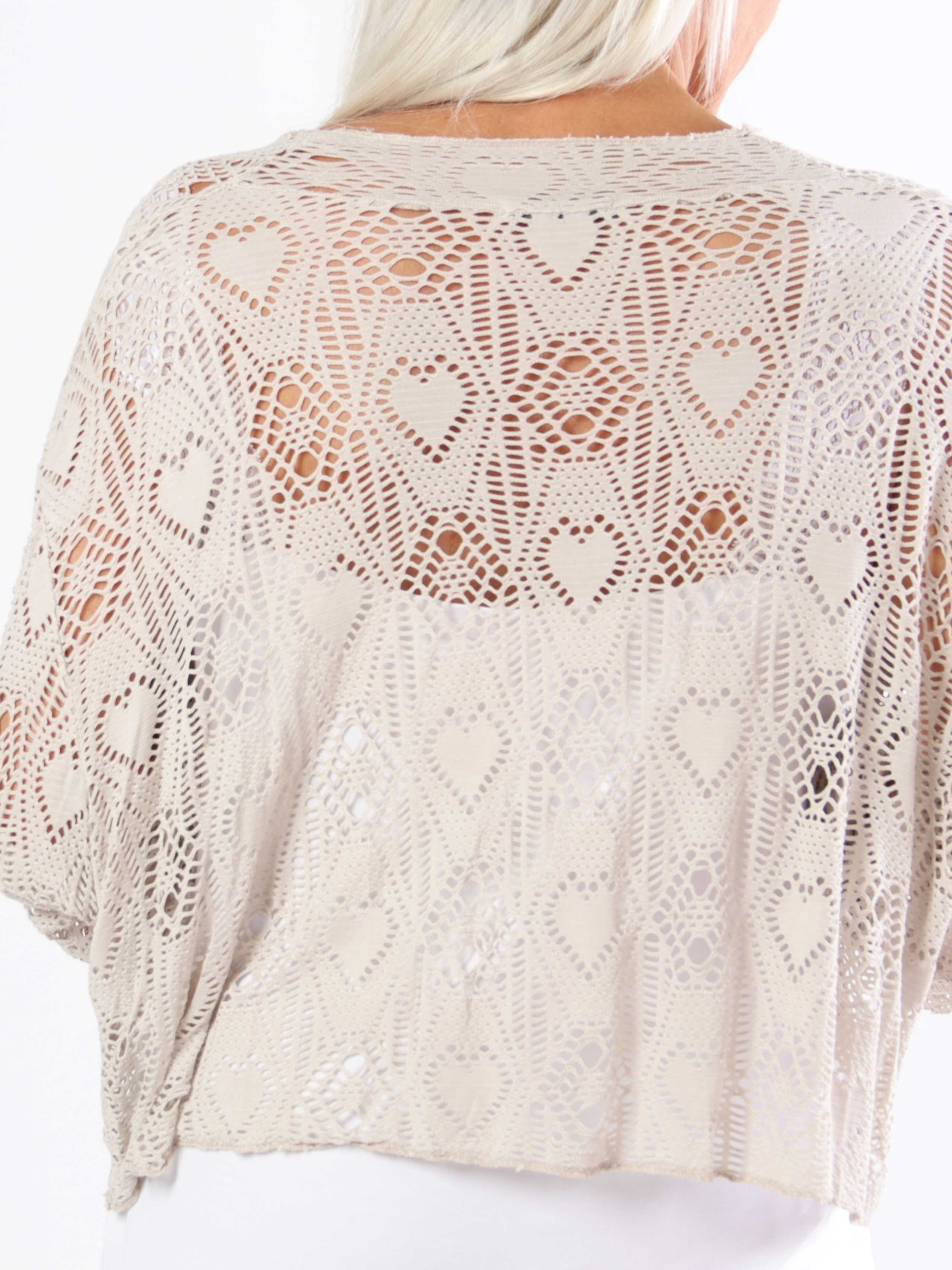 Castilla - Kort virkad plus size kofta