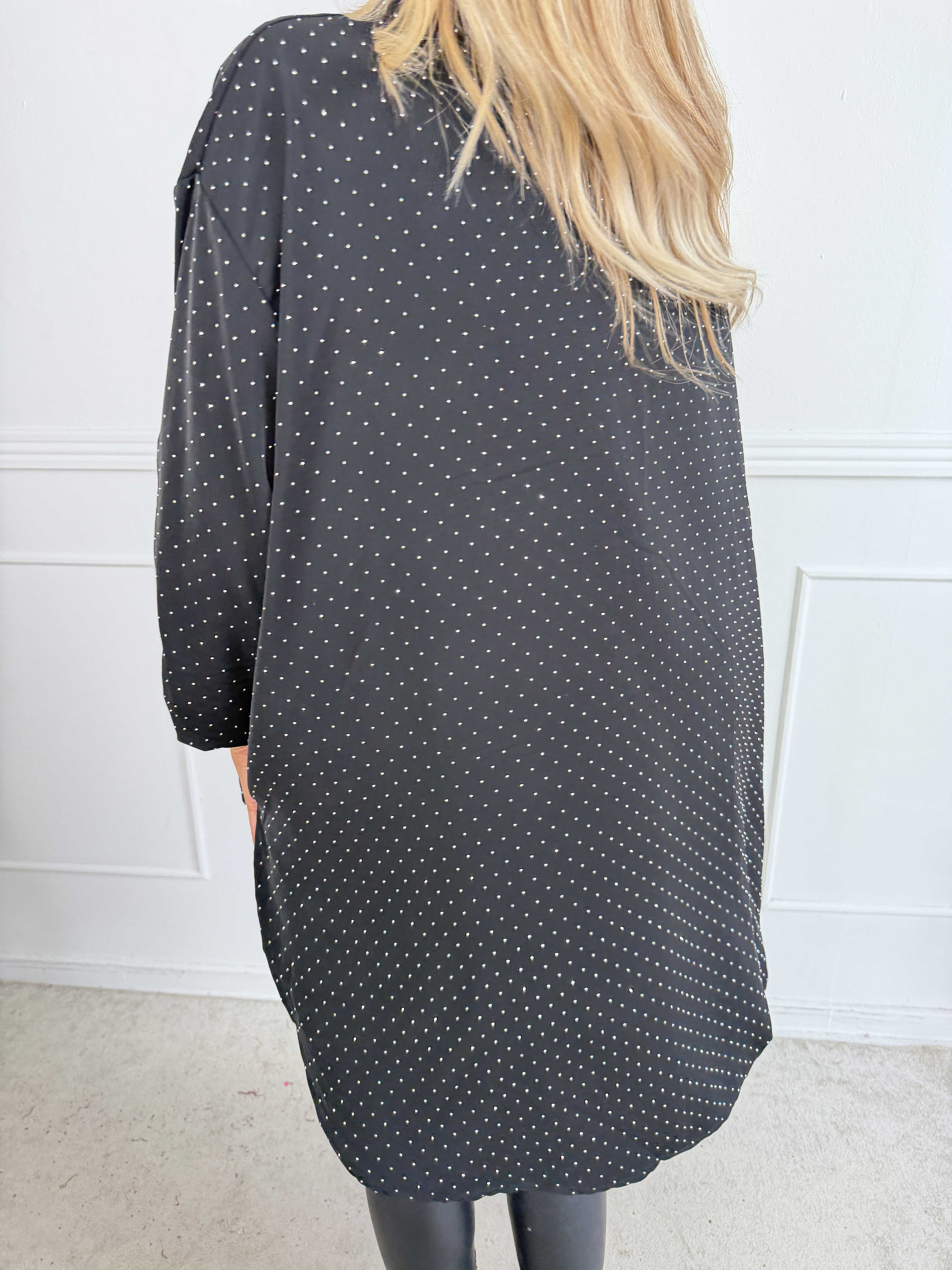 Celeste - Elegant skjorta i viskos med fina strass som ger en exklusiv touch
