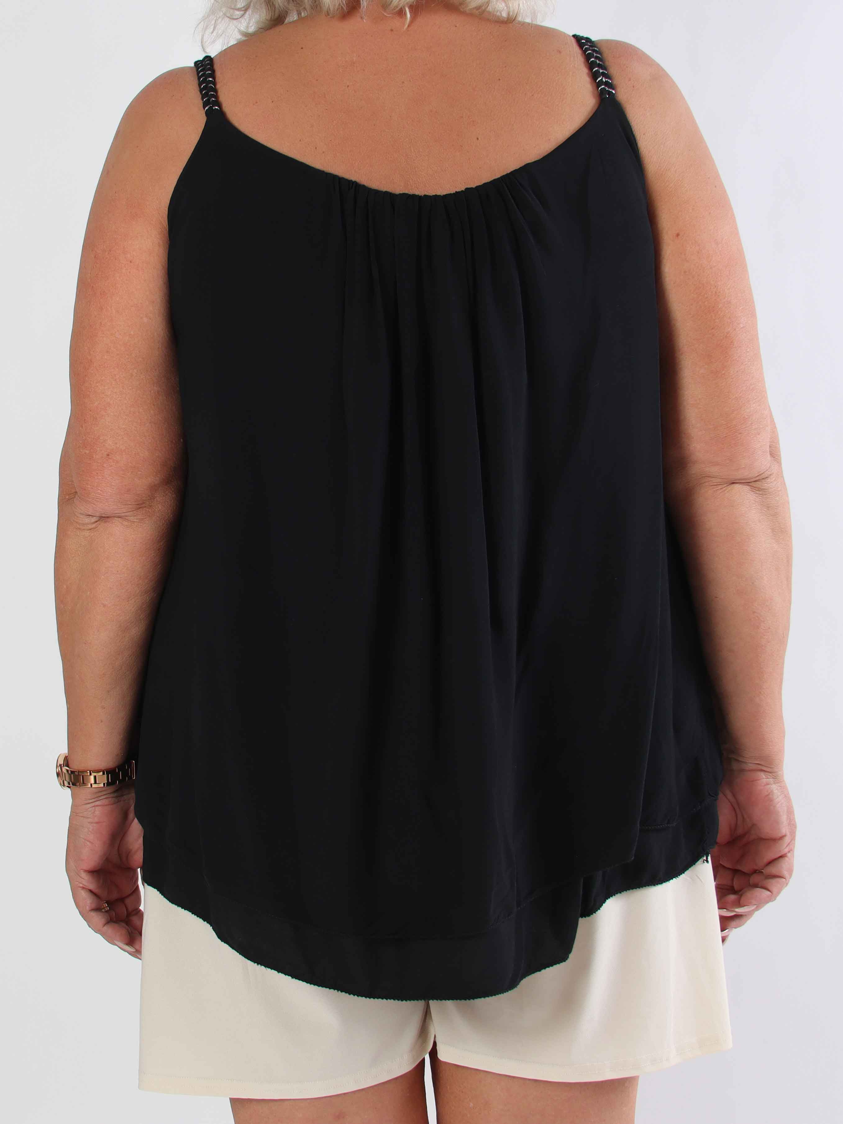 Chalkis Top - Plus size topp i mjuk viskos med flätade axelband