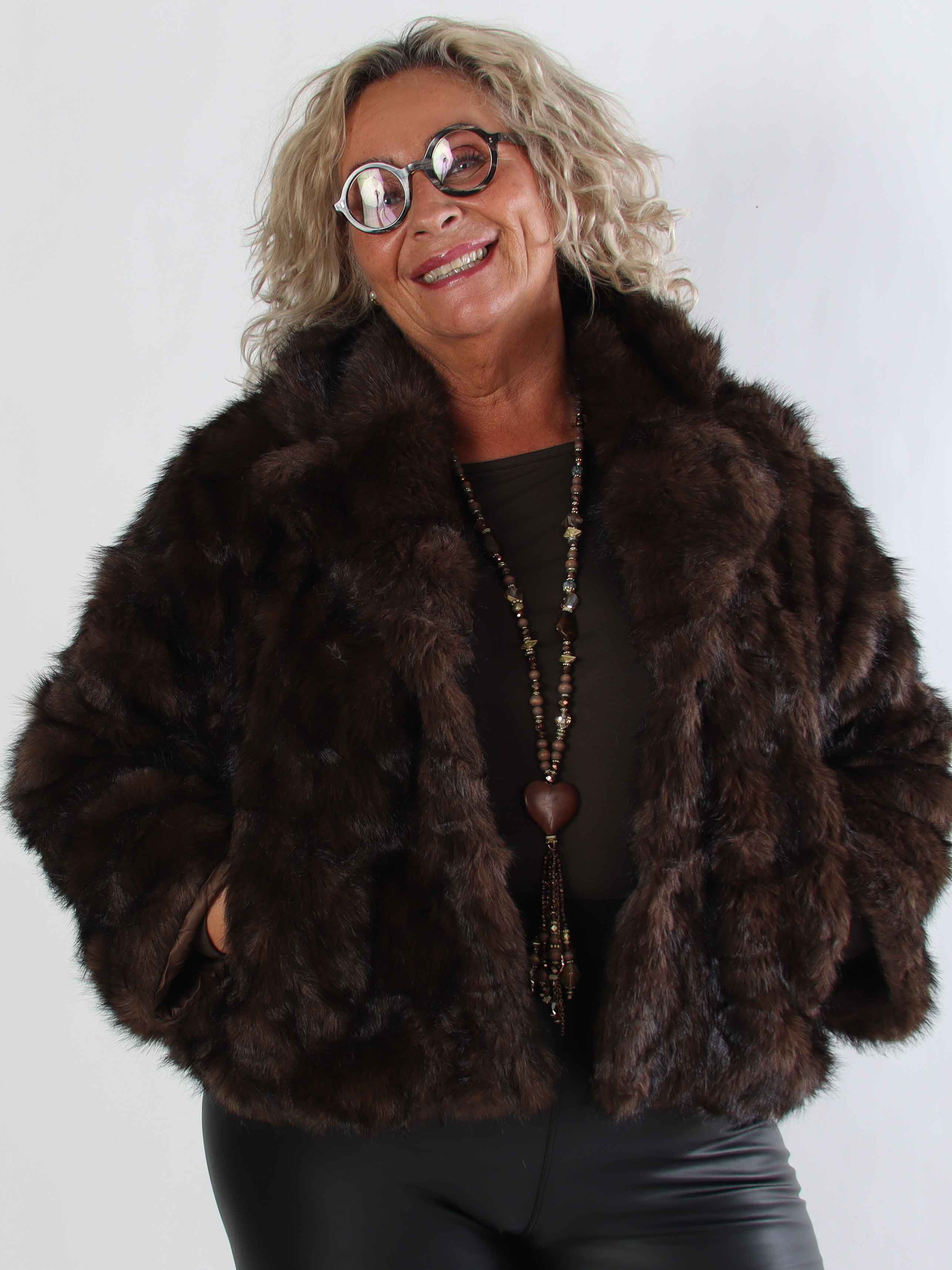 Charlene - Kort mjuk fuskpälsjacka