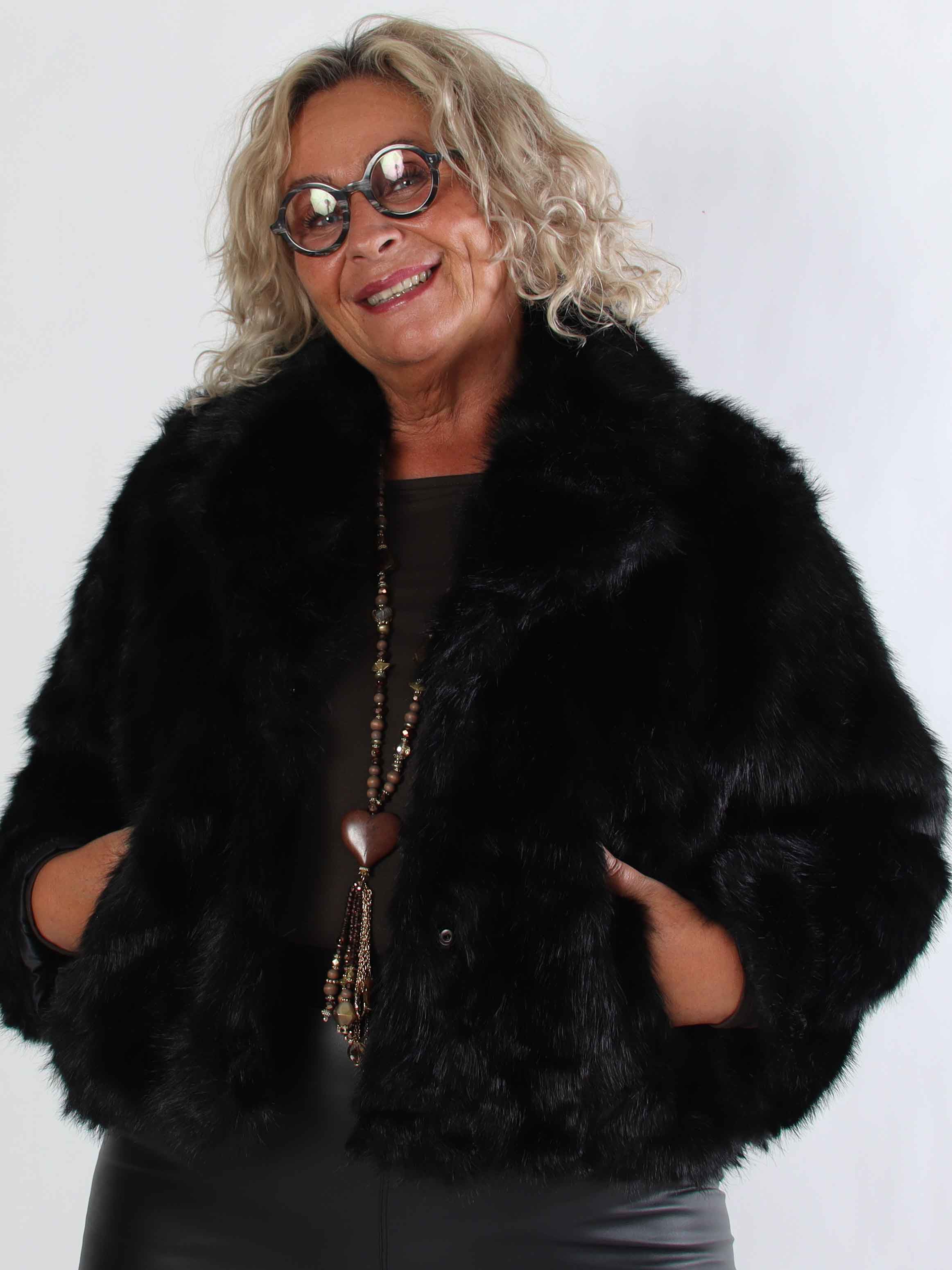 Charlene - Kort mjuk fuskpälsjacka