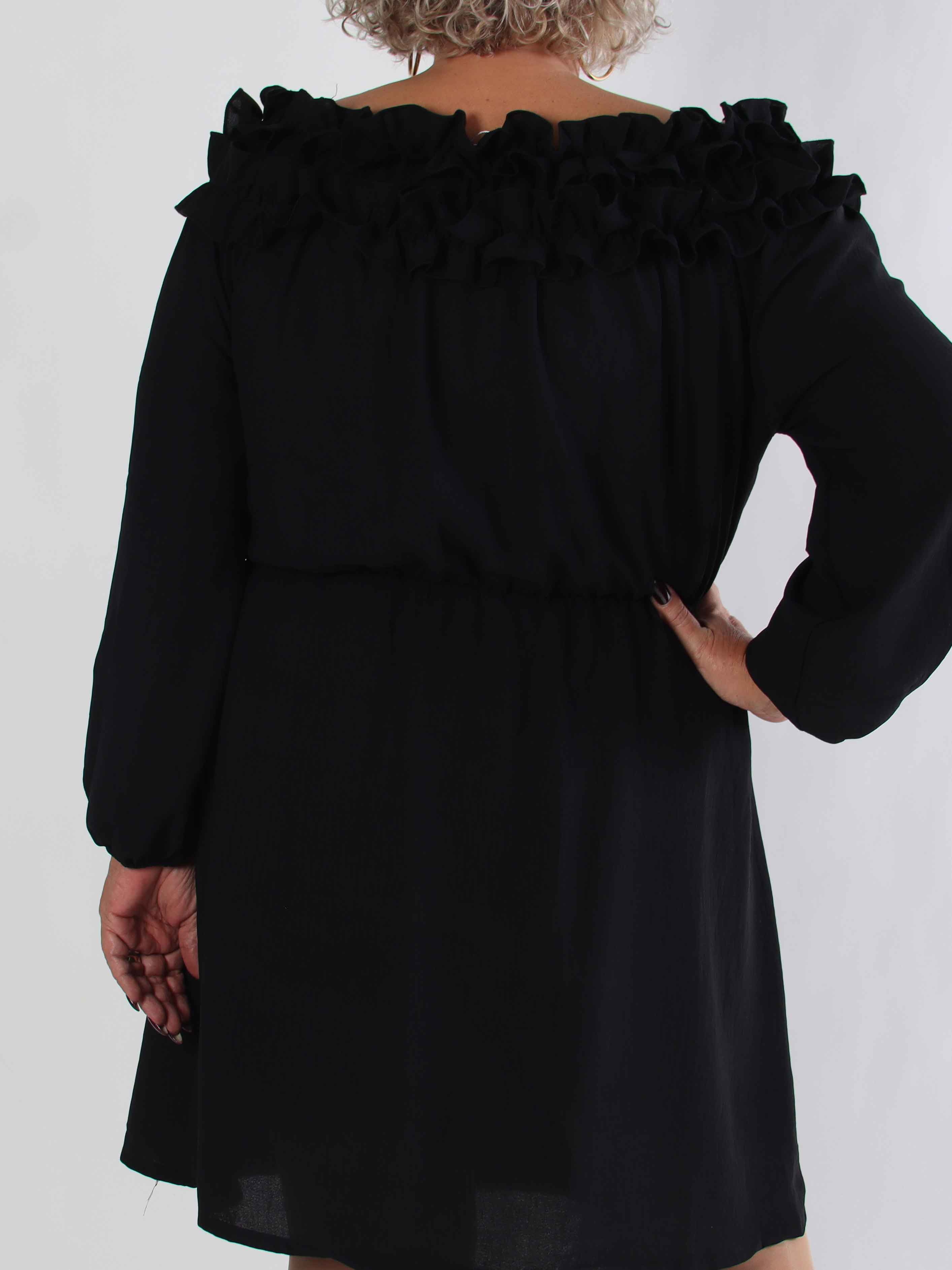 Chili Fitted Dress - Plus size klänning med volangkant och resår i midjan