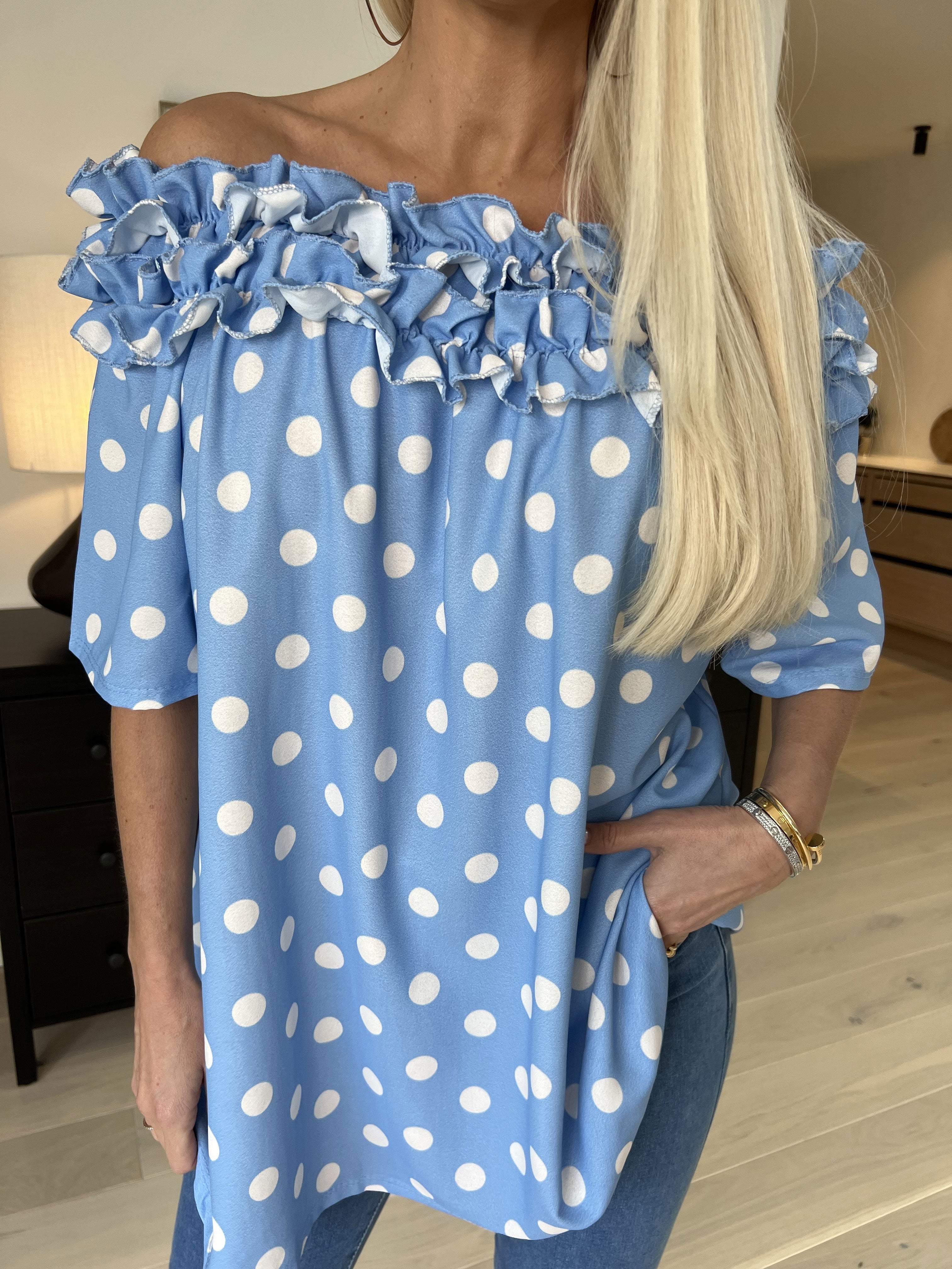 Chili Sleeveless Dot - Tunika med prickar och volanger