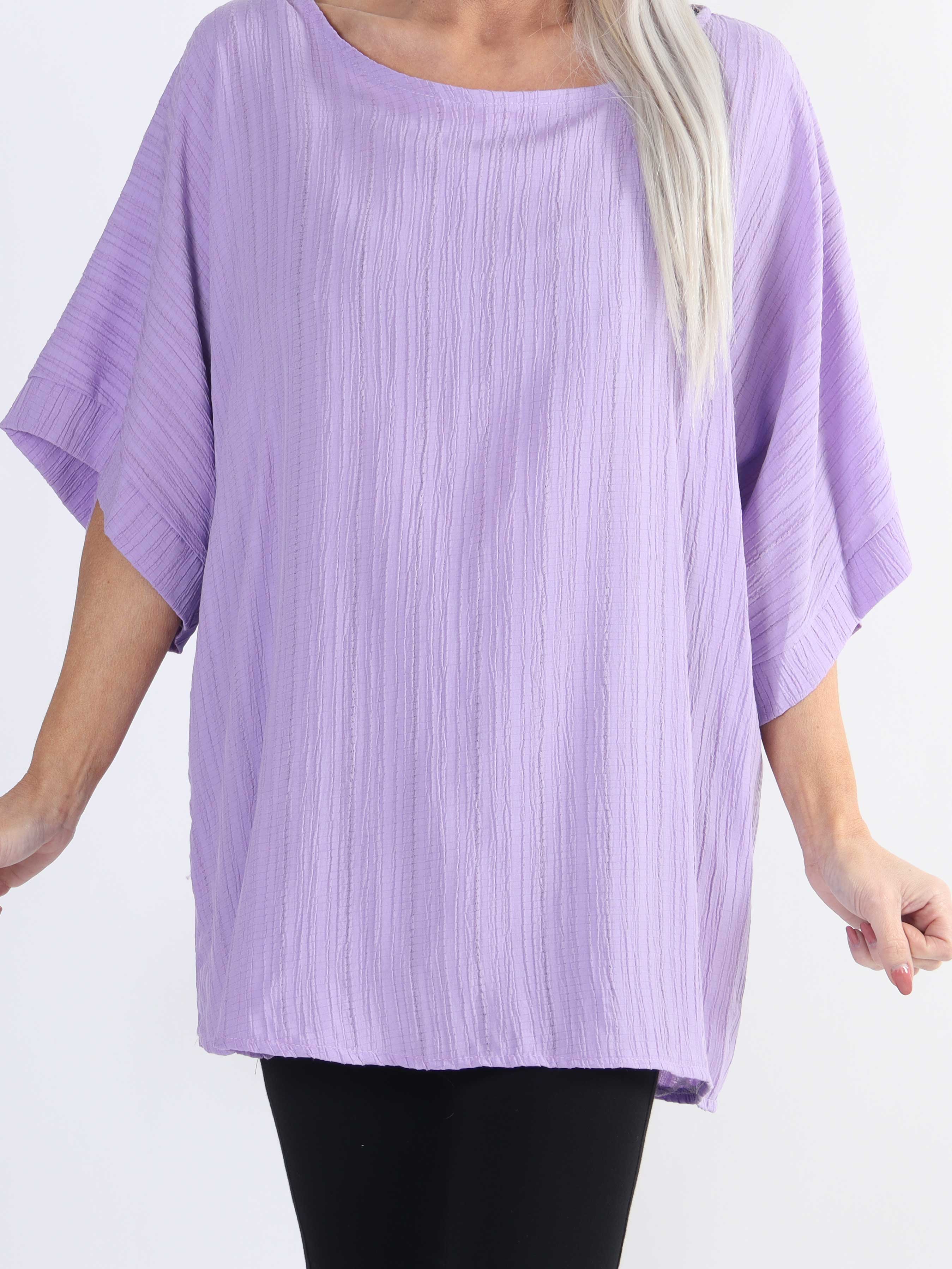 Cindy - enfärgad plus size-blus i crepe-look