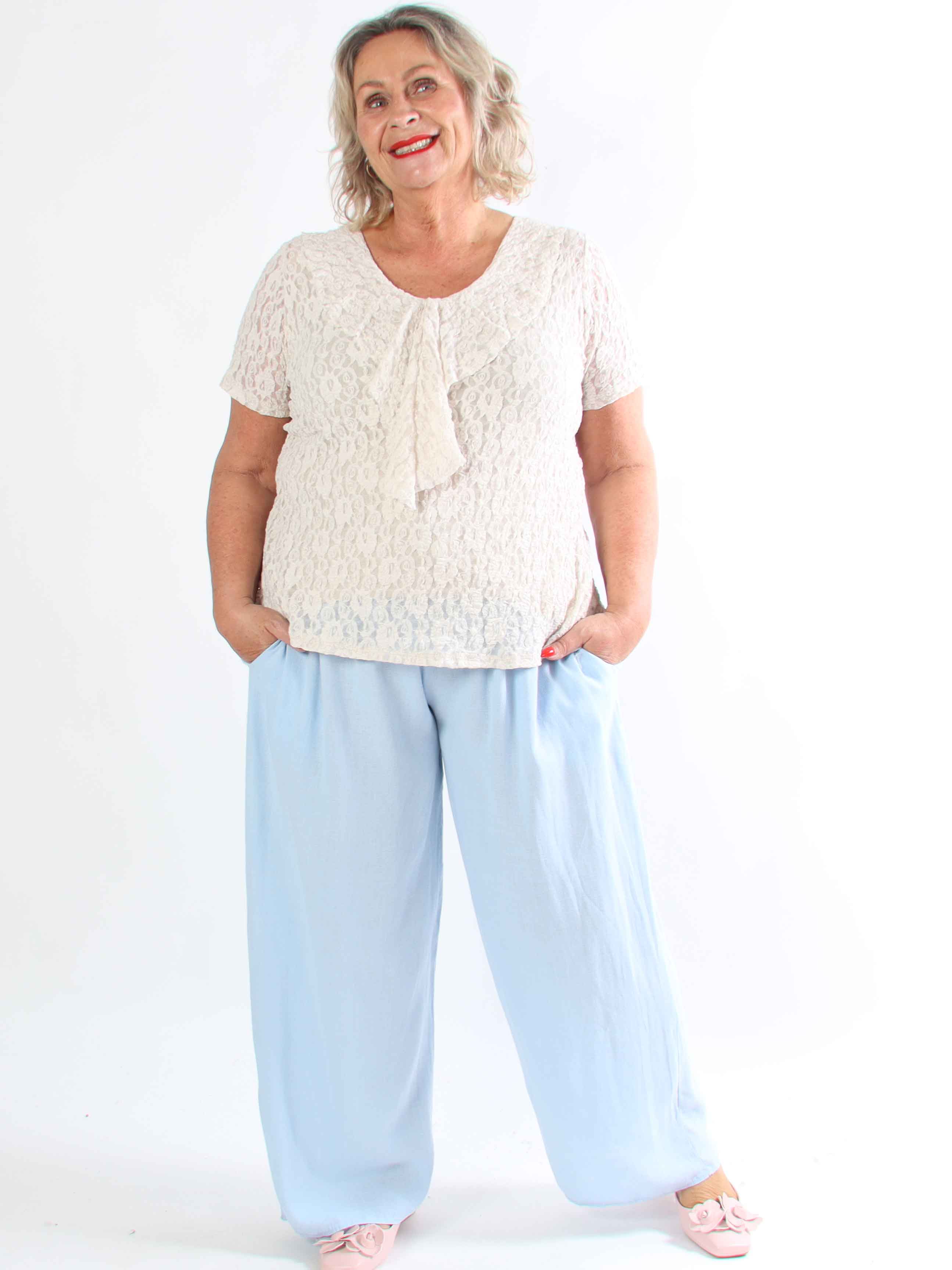 Clara - Vida byxor i viskos och linne