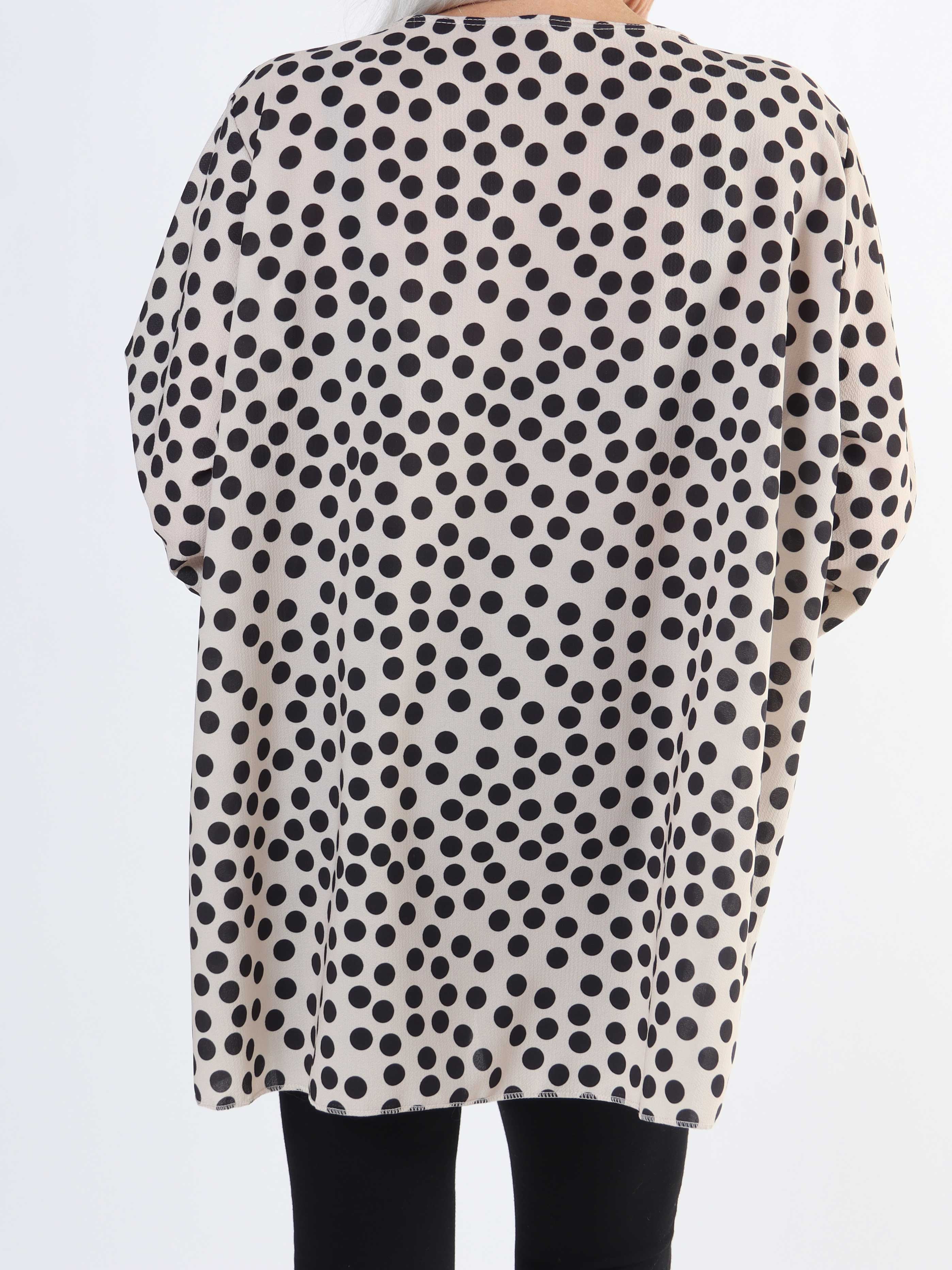 Claudia Dot - Tunika i stora storlekar med prickar och dragkedja - Old rose